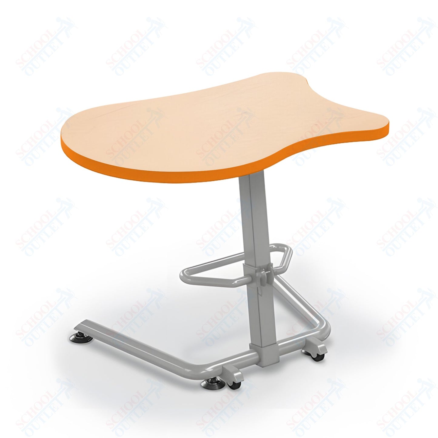 Mooreco Up-Rite Student Desk Fender Top, Adjustable Height, Platinum Frame (Mooreco 90533-F)