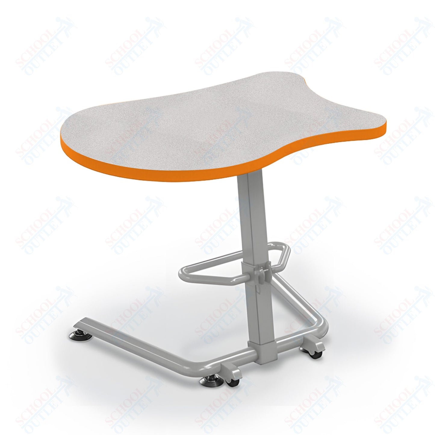 Mooreco Up-Rite Student Desk Fender Top, Adjustable Height, Platinum Frame (Mooreco 90533-F)