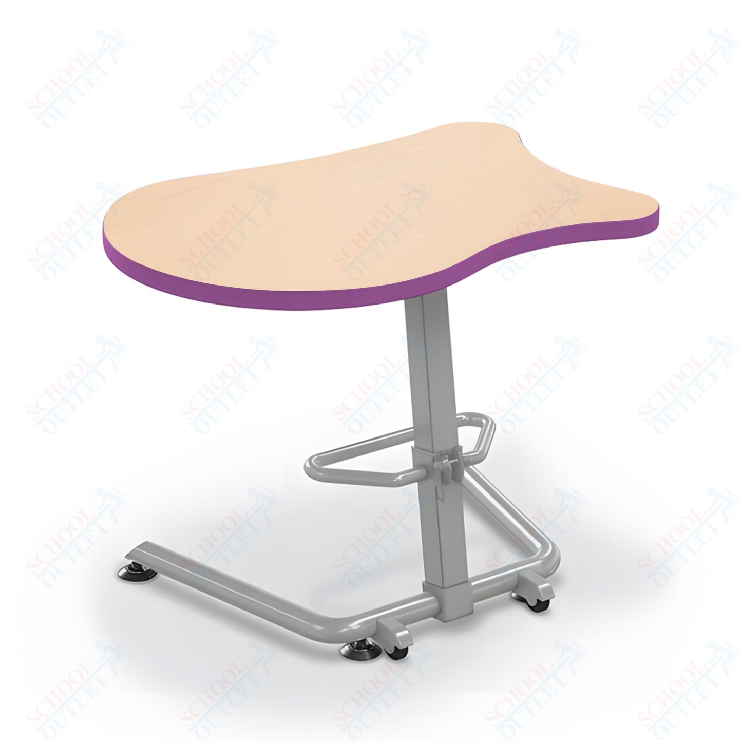 Mooreco Up-Rite Student Desk Fender Top, Adjustable Height, Platinum Frame (Mooreco 90533-F)