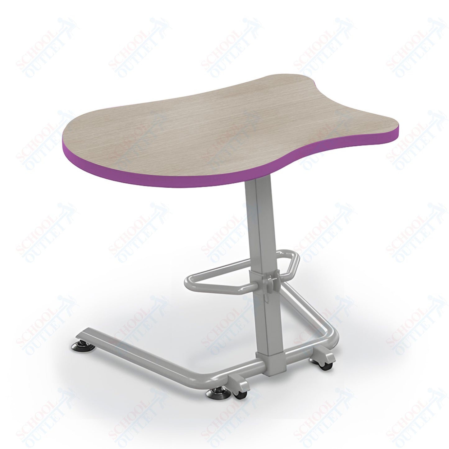 Mooreco Up-Rite Student Desk Fender Top, Adjustable Height, Platinum Frame (Mooreco 90533-F)