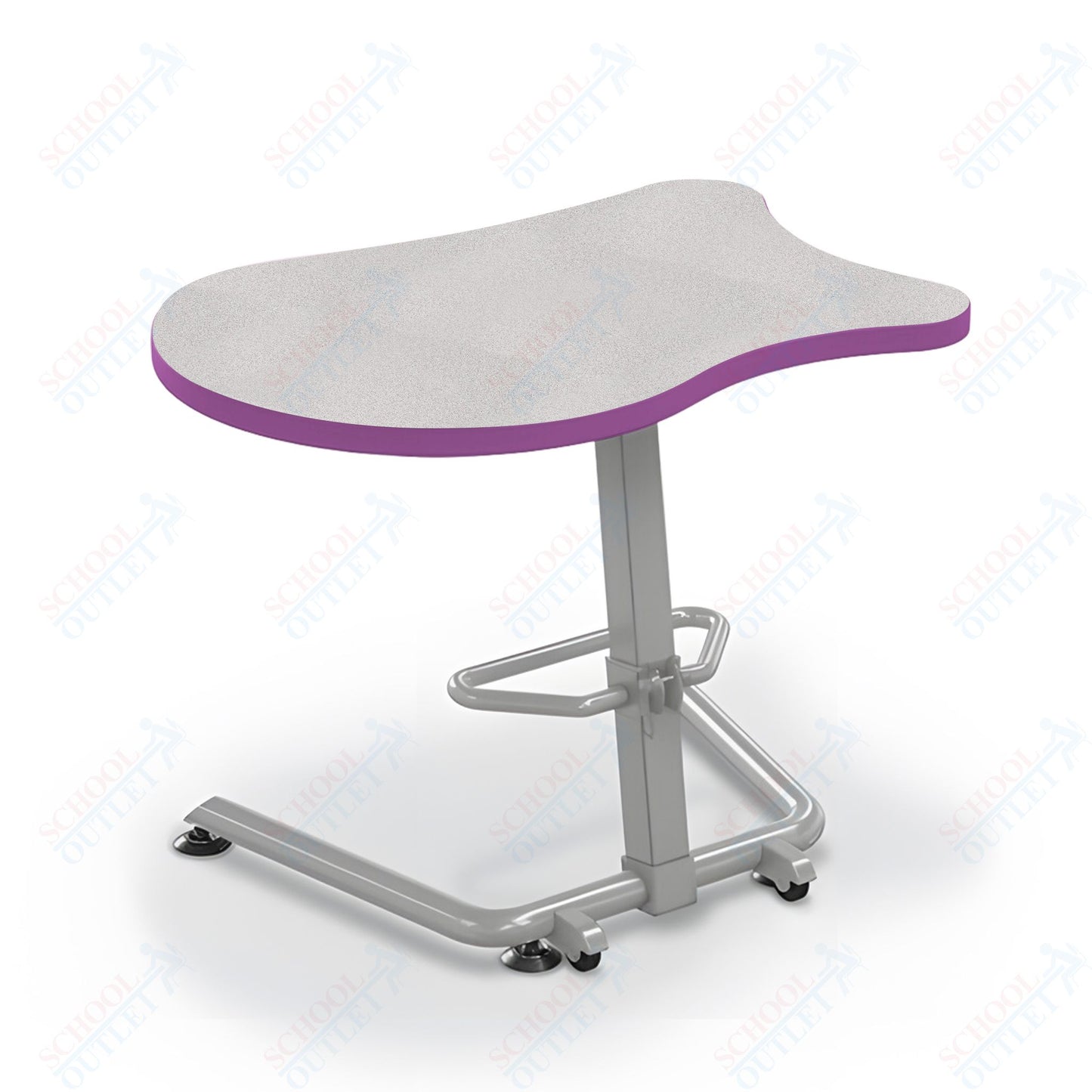 Mooreco Up-Rite Student Desk Fender Top, Adjustable Height, Platinum Frame (Mooreco 90533-F)