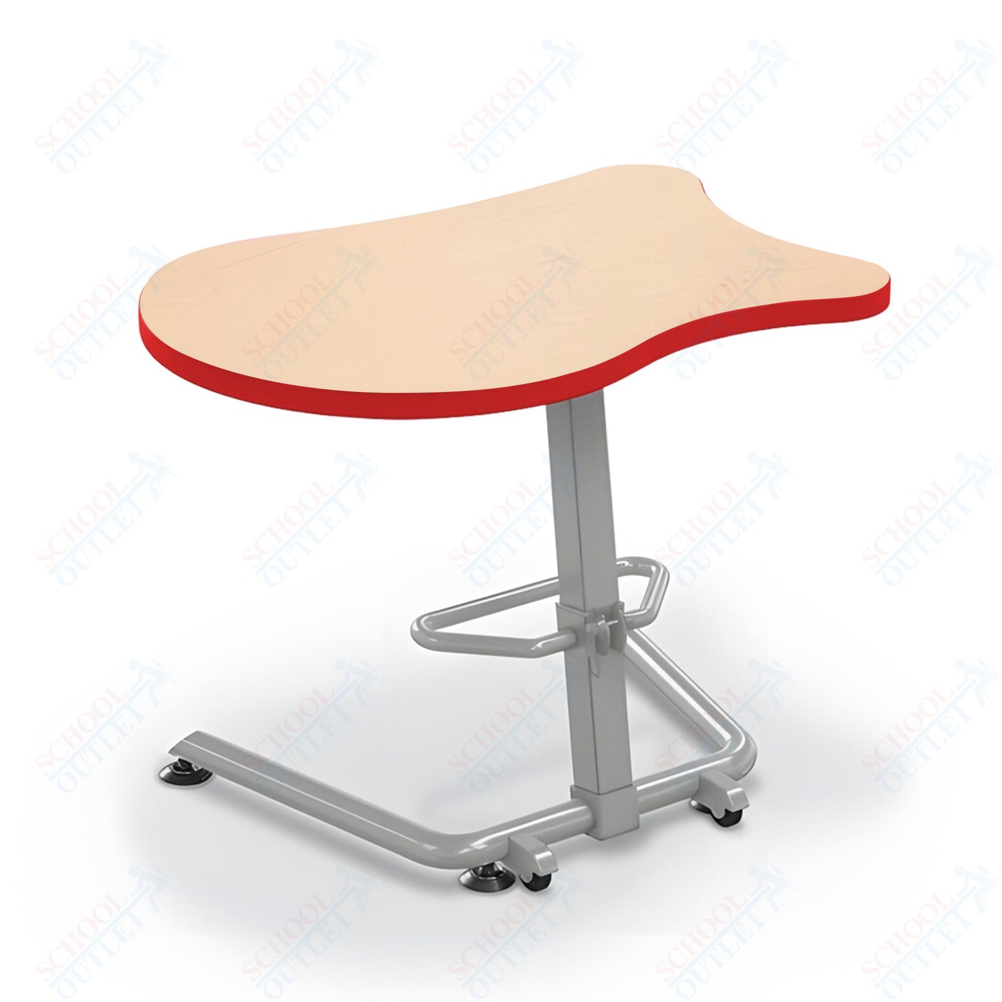 Mooreco Up-Rite Student Desk Fender Top, Adjustable Height, Platinum Frame (Mooreco 90533-F)