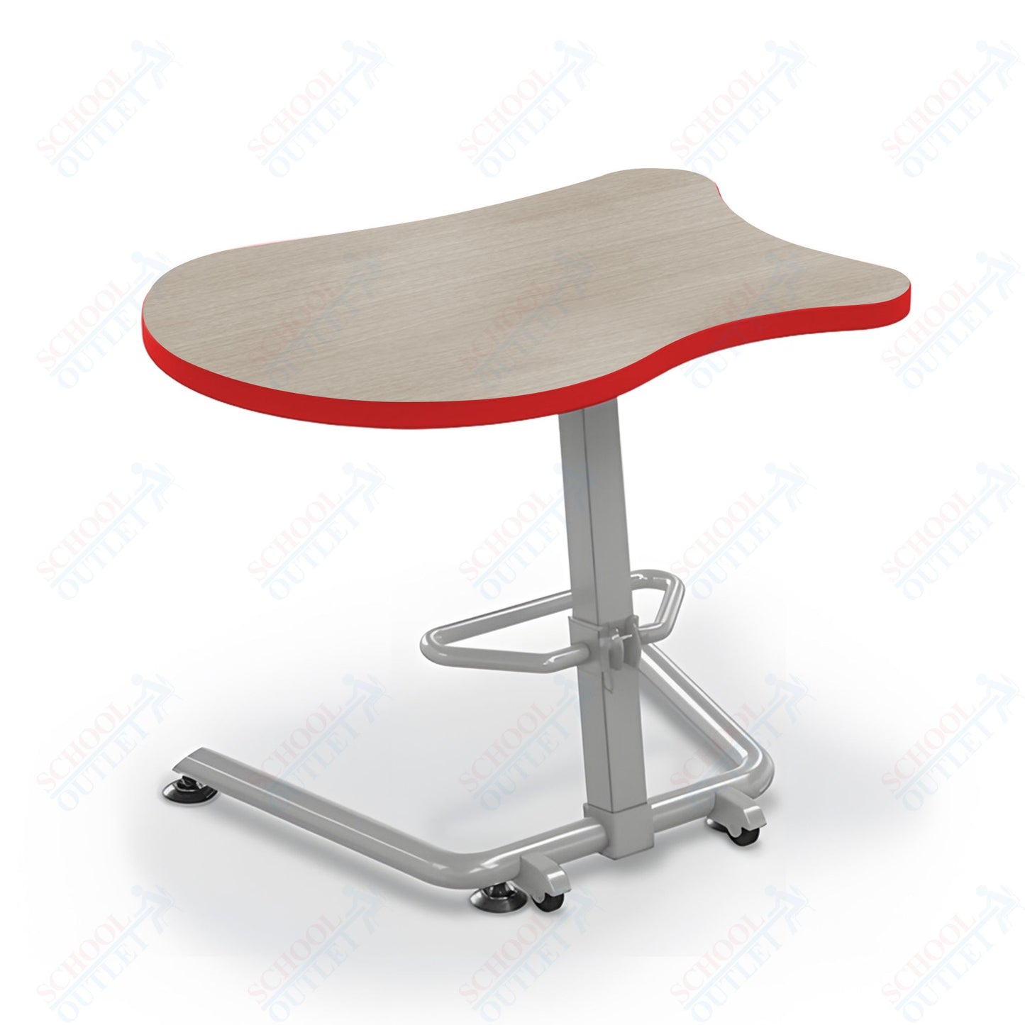 Mooreco Up-Rite Student Desk Fender Top, Adjustable Height, Platinum Frame (Mooreco 90533-F)