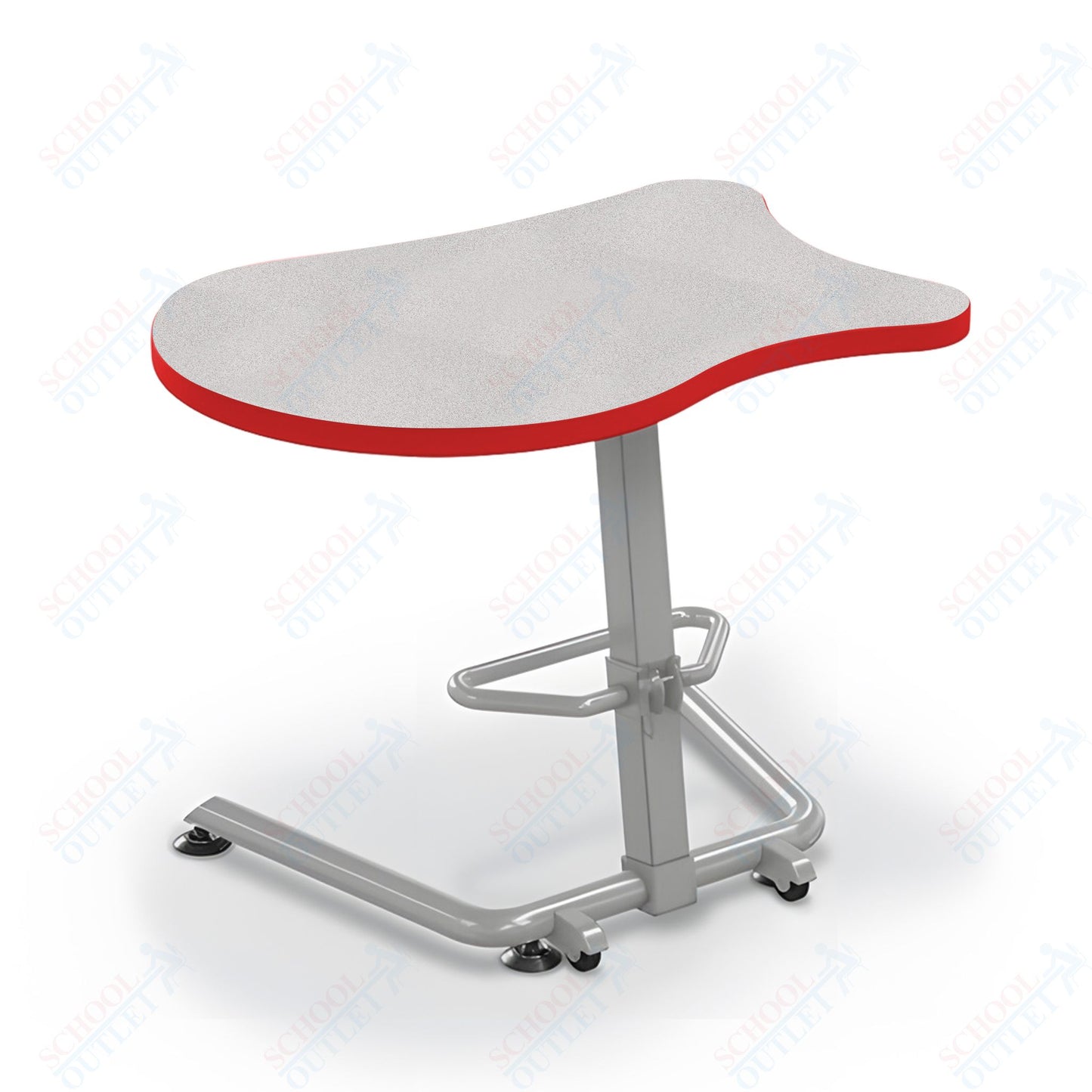 Mooreco Up-Rite Student Desk Fender Top, Adjustable Height, Platinum Frame (Mooreco 90533-F)
