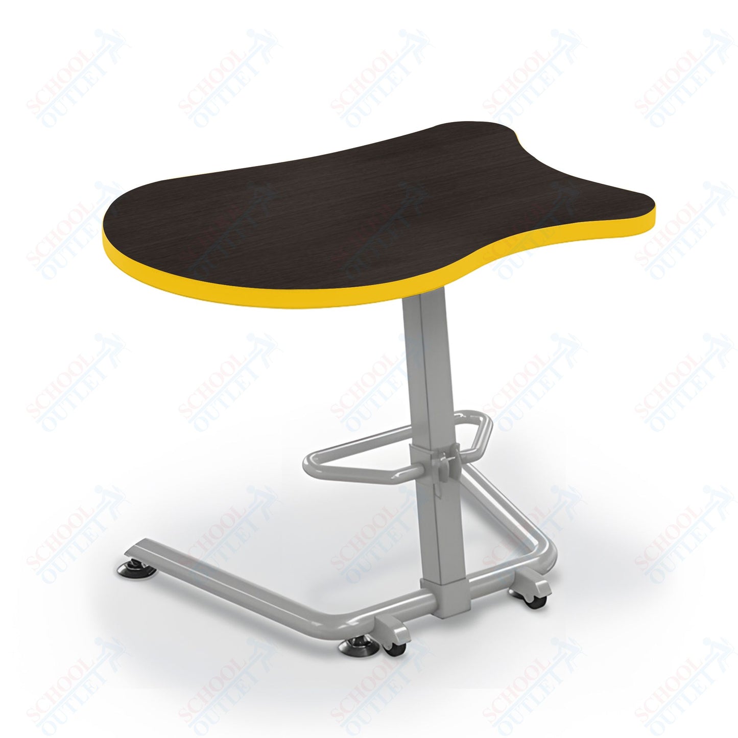 Mooreco Up-Rite Student Desk Fender Top, Adjustable Height, Platinum Frame (Mooreco 90533-F)