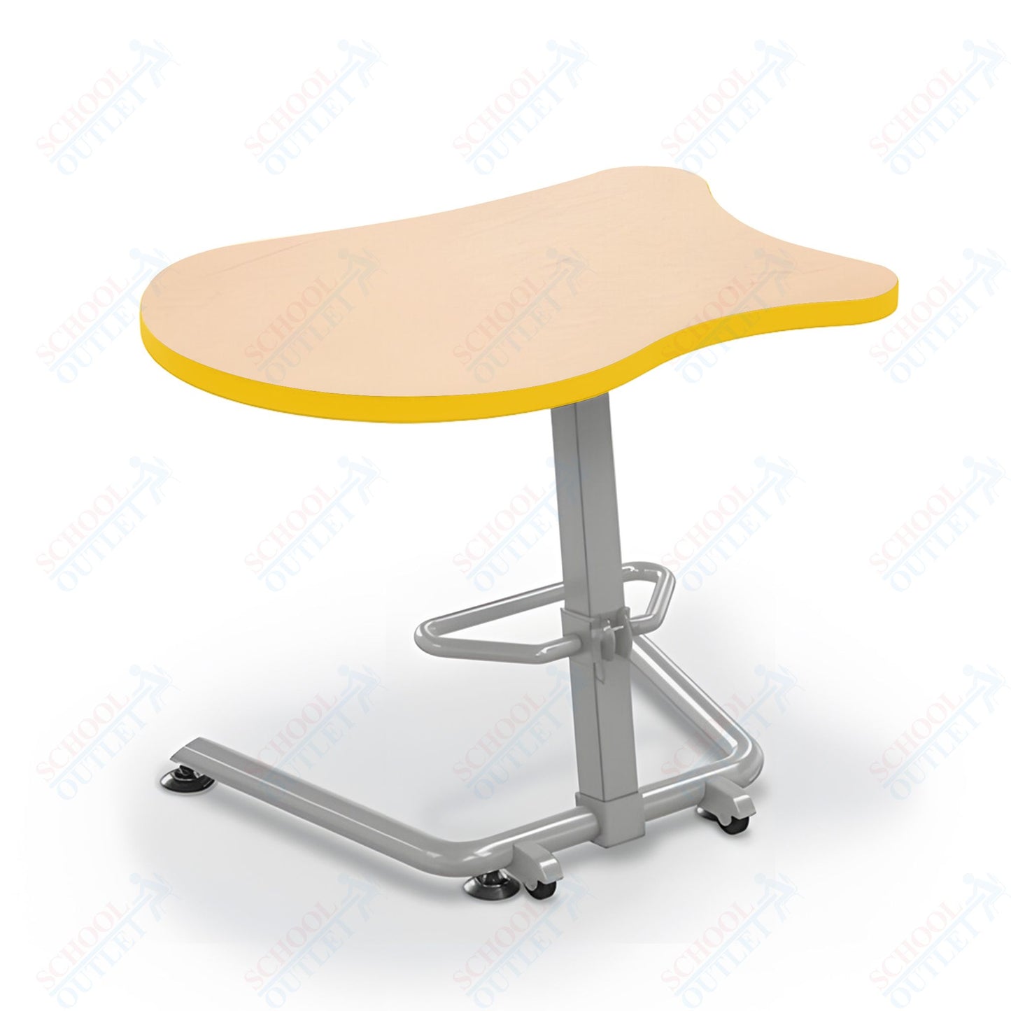 Mooreco Up-Rite Student Desk Fender Top, Adjustable Height, Platinum Frame (Mooreco 90533-F)
