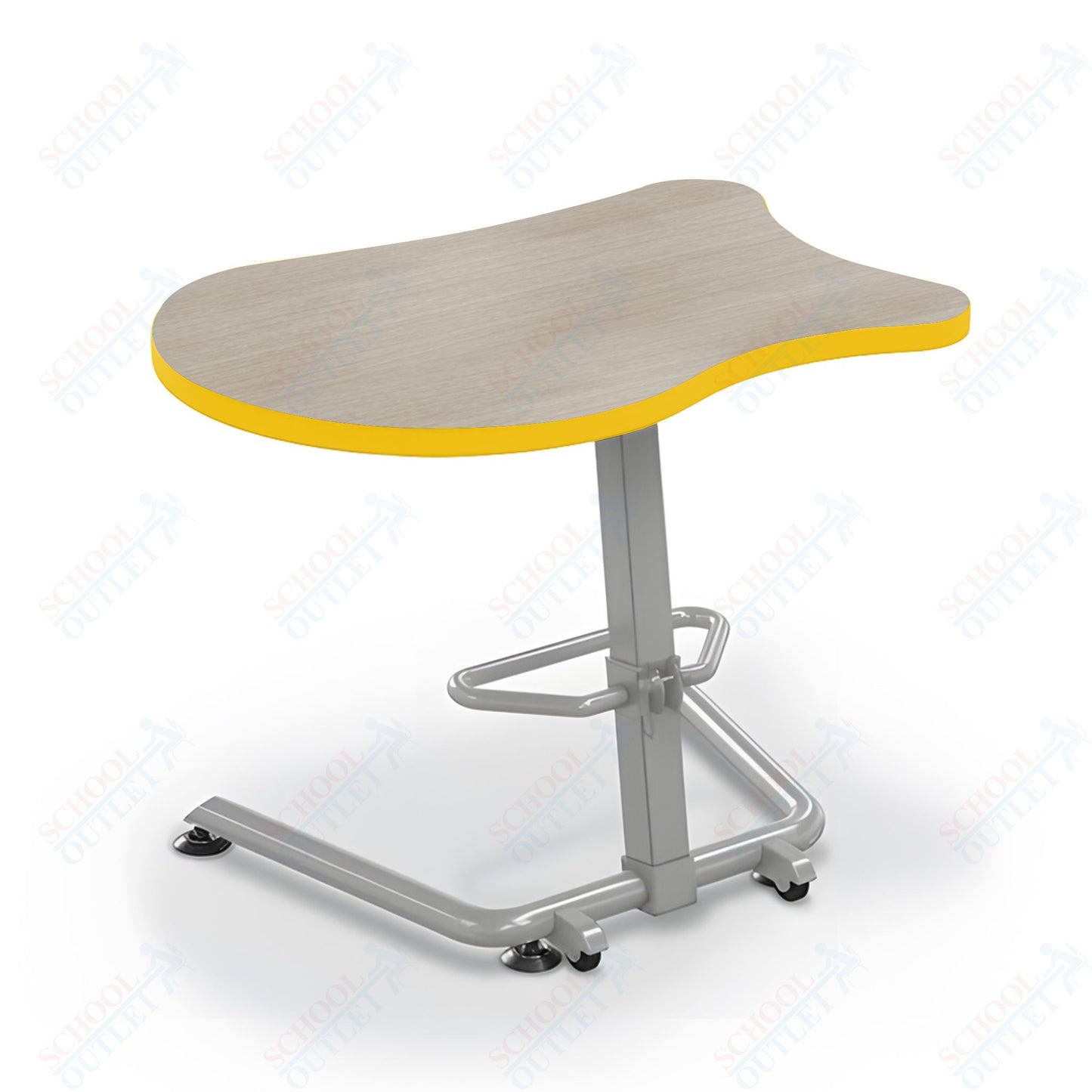 Mooreco Up-Rite Student Desk Fender Top, Adjustable Height, Platinum Frame (Mooreco 90533-F)