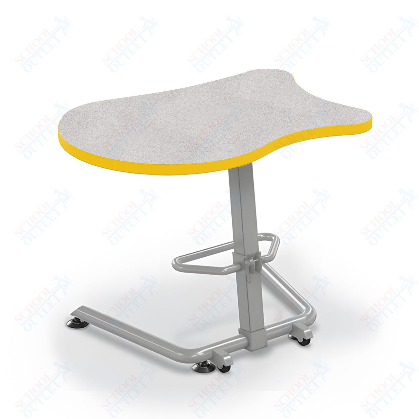Mooreco Up-Rite Student Desk Fender Top, Adjustable Height, Platinum Frame (Mooreco 90533-F)