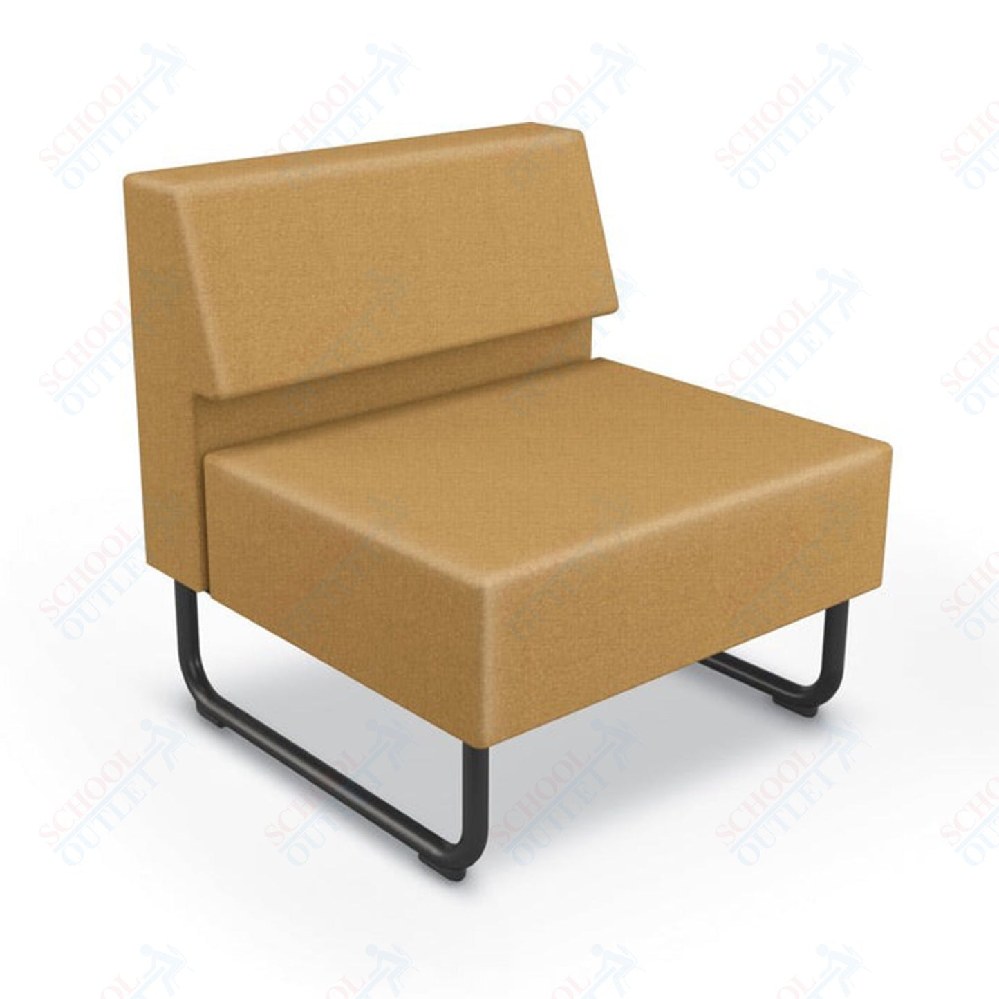 Mooreco Akt Soft Seating Lounge Chair - Armless - Grade 02 Fabric and Powder Coated Sled Legs
