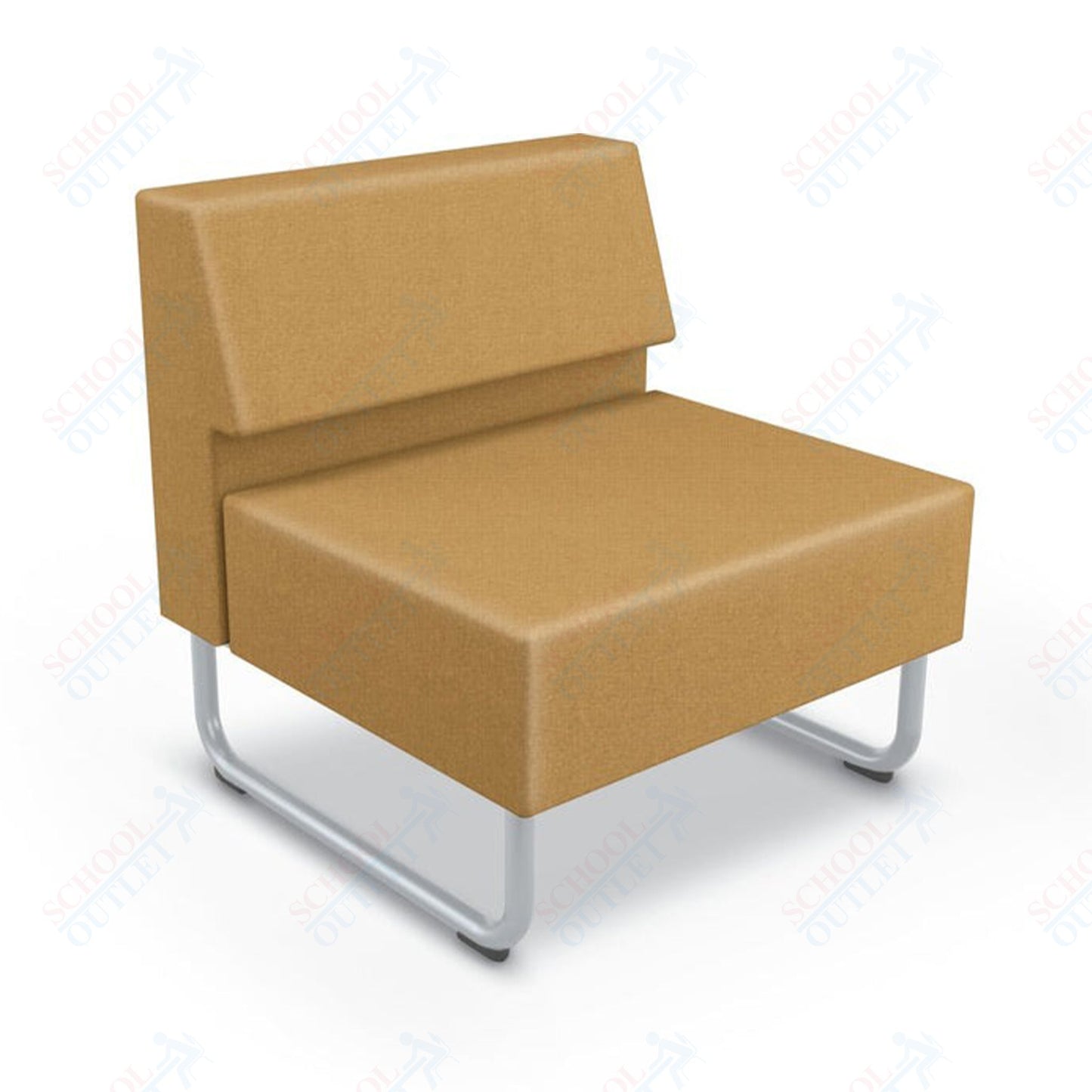 Mooreco Akt Soft Seating Lounge Chair - Armless - Grade 02 Fabric and Powder Coated Sled Legs