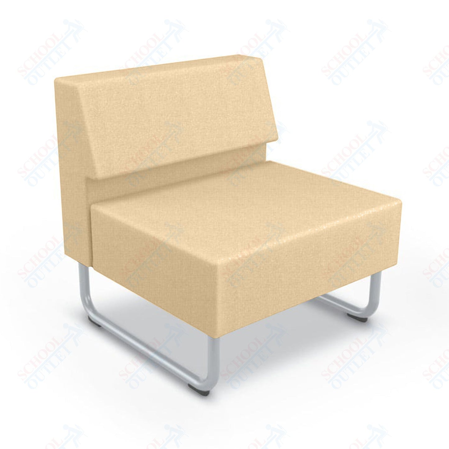 Mooreco Akt Soft Seating Lounge Chair - Armless - Grade 02 Fabric and Powder Coated Sled Legs