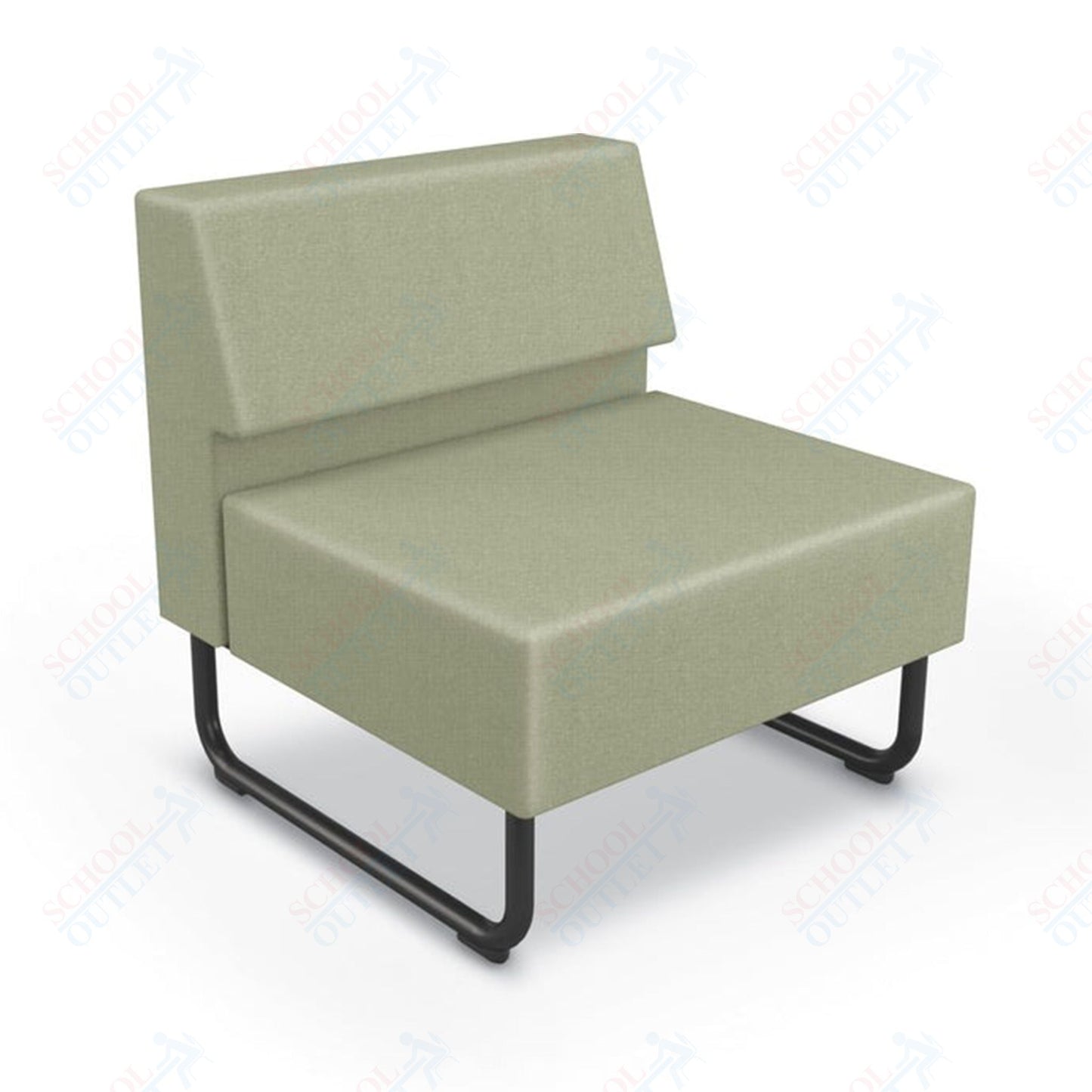 Mooreco Akt Soft Seating Lounge Chair - Armless - Grade 02 Fabric and Powder Coated Sled Legs