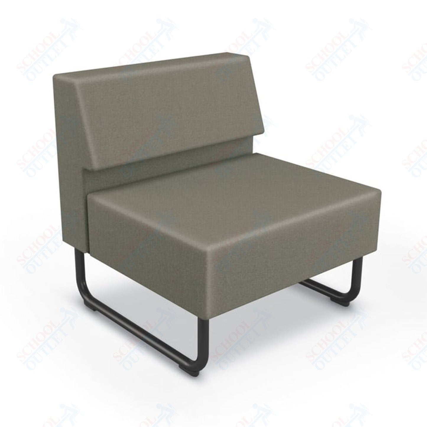 Mooreco Akt Soft Seating Lounge Chair - Armless - Grade 02 Fabric and Powder Coated Sled Legs