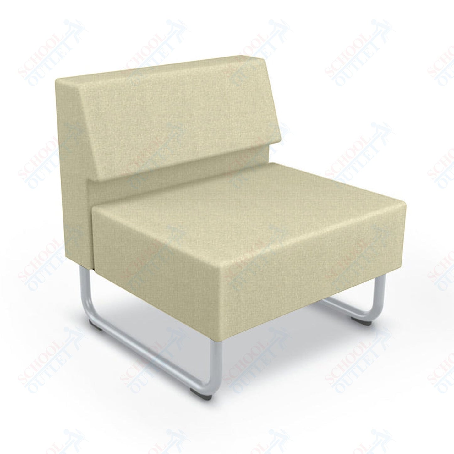 Mooreco Akt Soft Seating Lounge Chair - Armless - Grade 02 Fabric and Powder Coated Sled Legs