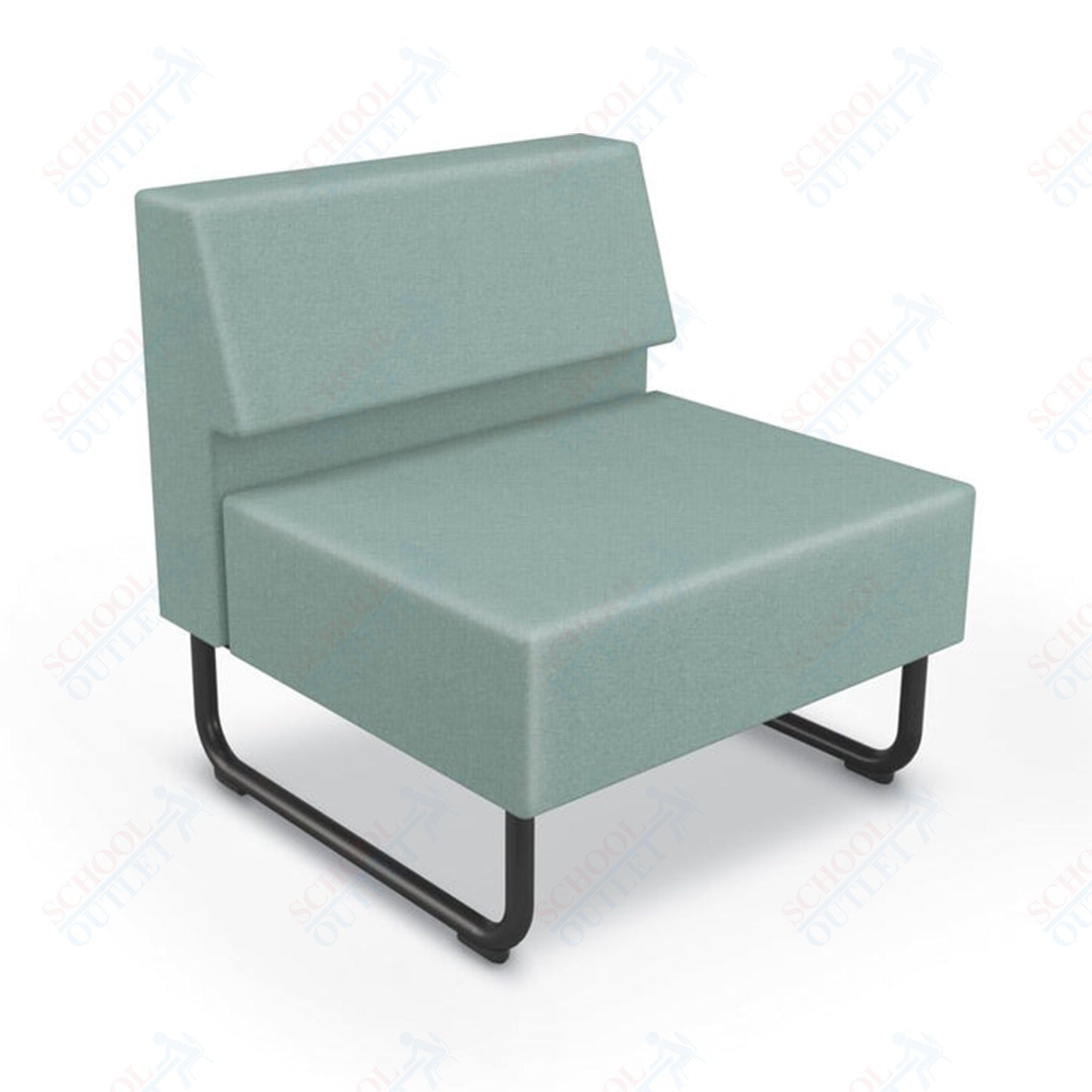 Mooreco Akt Soft Seating Lounge Chair - Armless - Grade 02 Fabric and Powder Coated Sled Legs