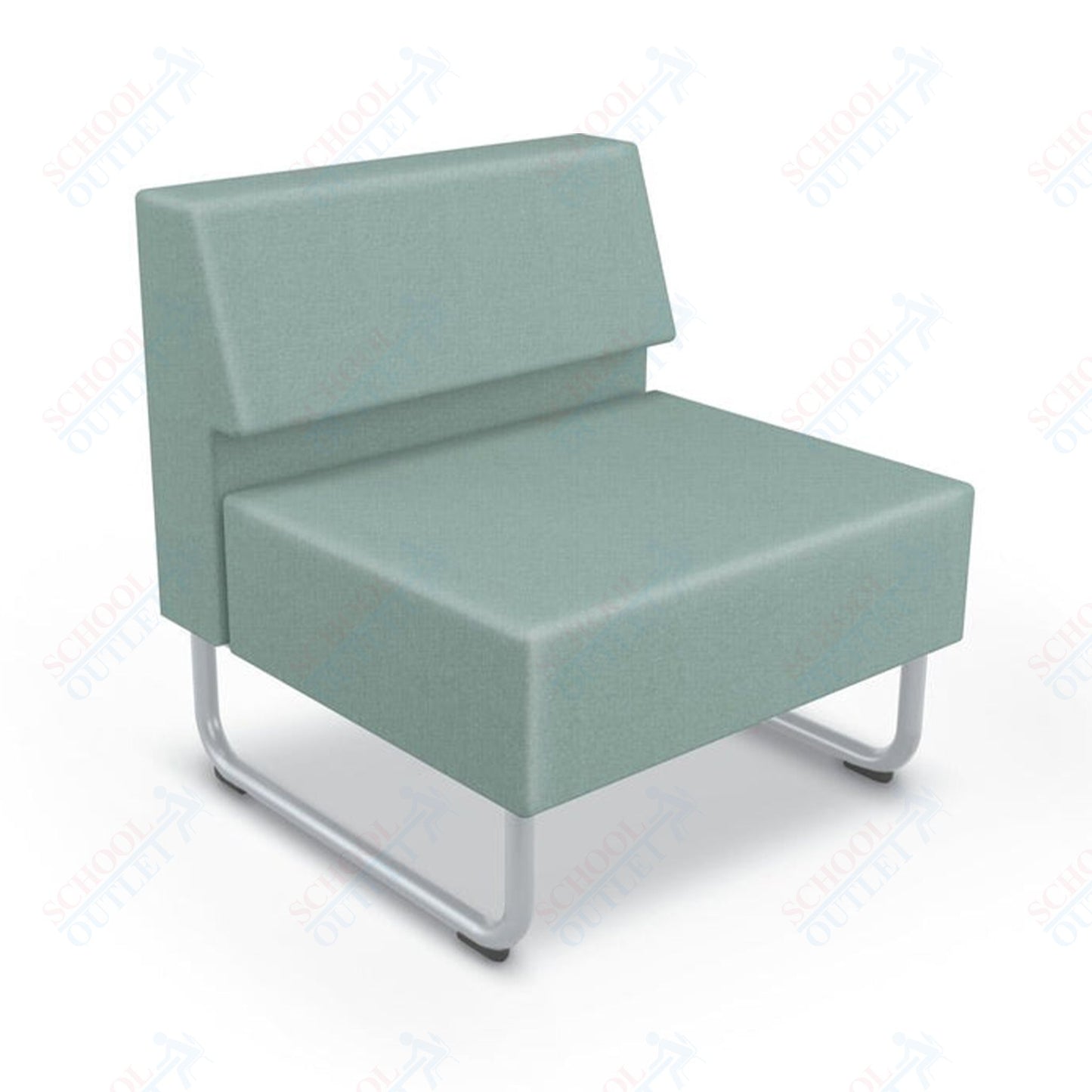 Mooreco Akt Soft Seating Lounge Chair - Armless - Grade 02 Fabric and Powder Coated Sled Legs