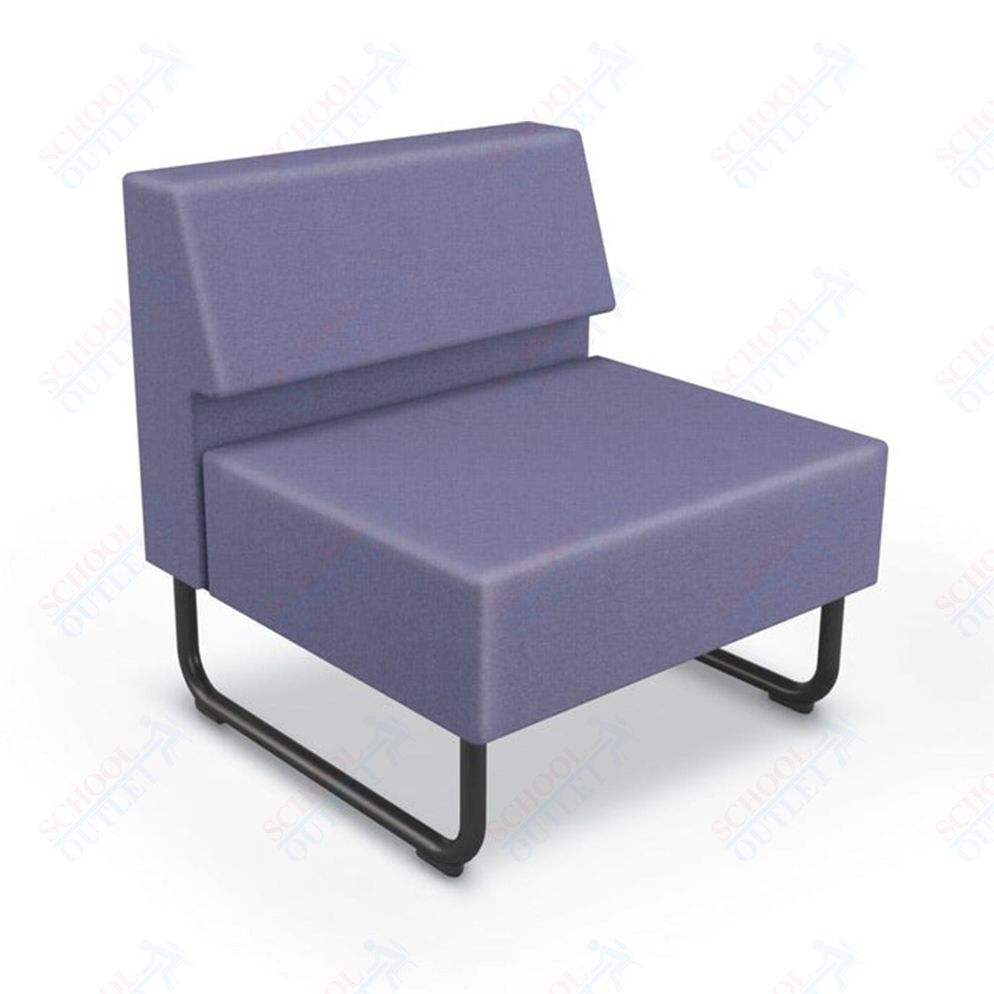 Mooreco Akt Soft Seating Lounge Chair - Armless - Grade 02 Fabric and Powder Coated Sled Legs