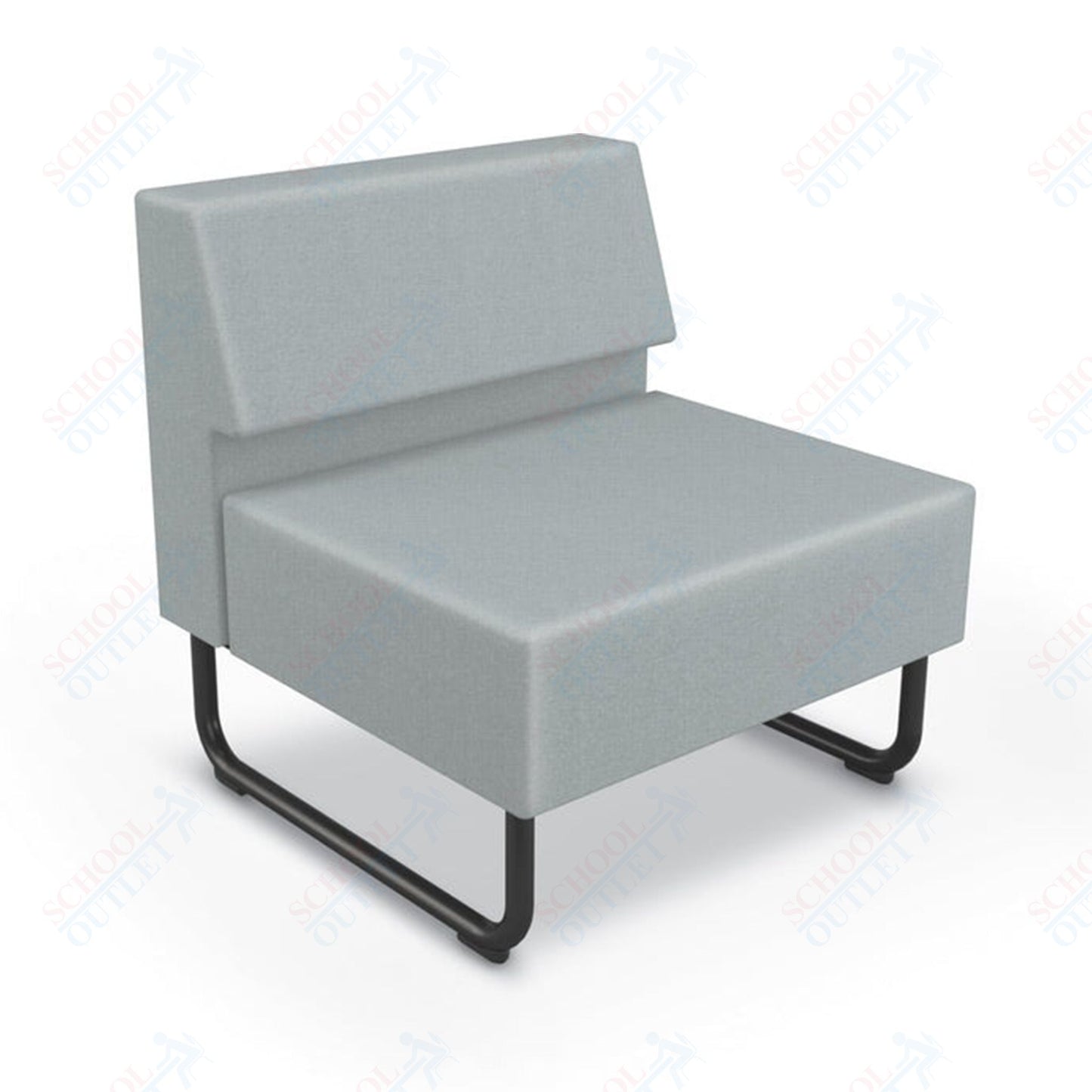 Mooreco Akt Soft Seating Lounge Chair - Armless - Grade 02 Fabric and Powder Coated Sled Legs