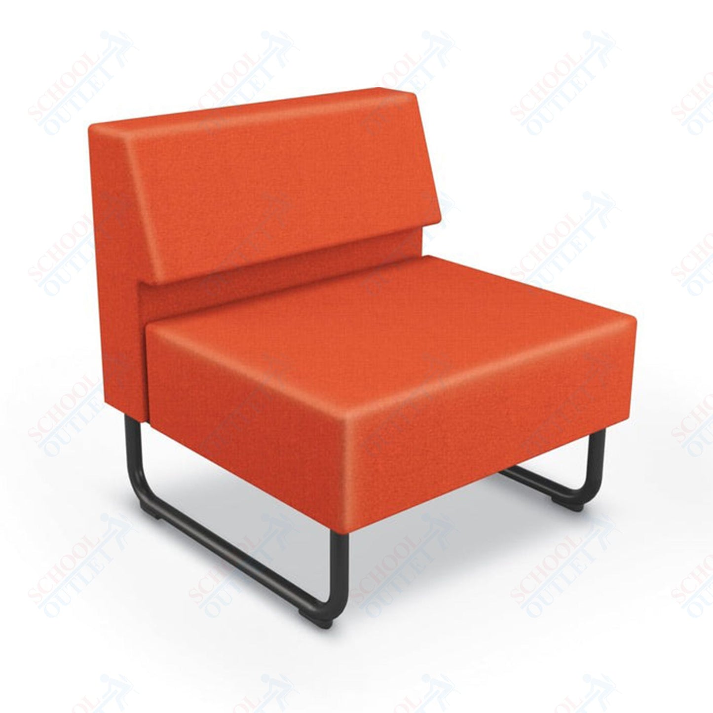 Mooreco Akt Soft Seating Lounge Chair - Armless - Grade 02 Fabric and Powder Coated Sled Legs