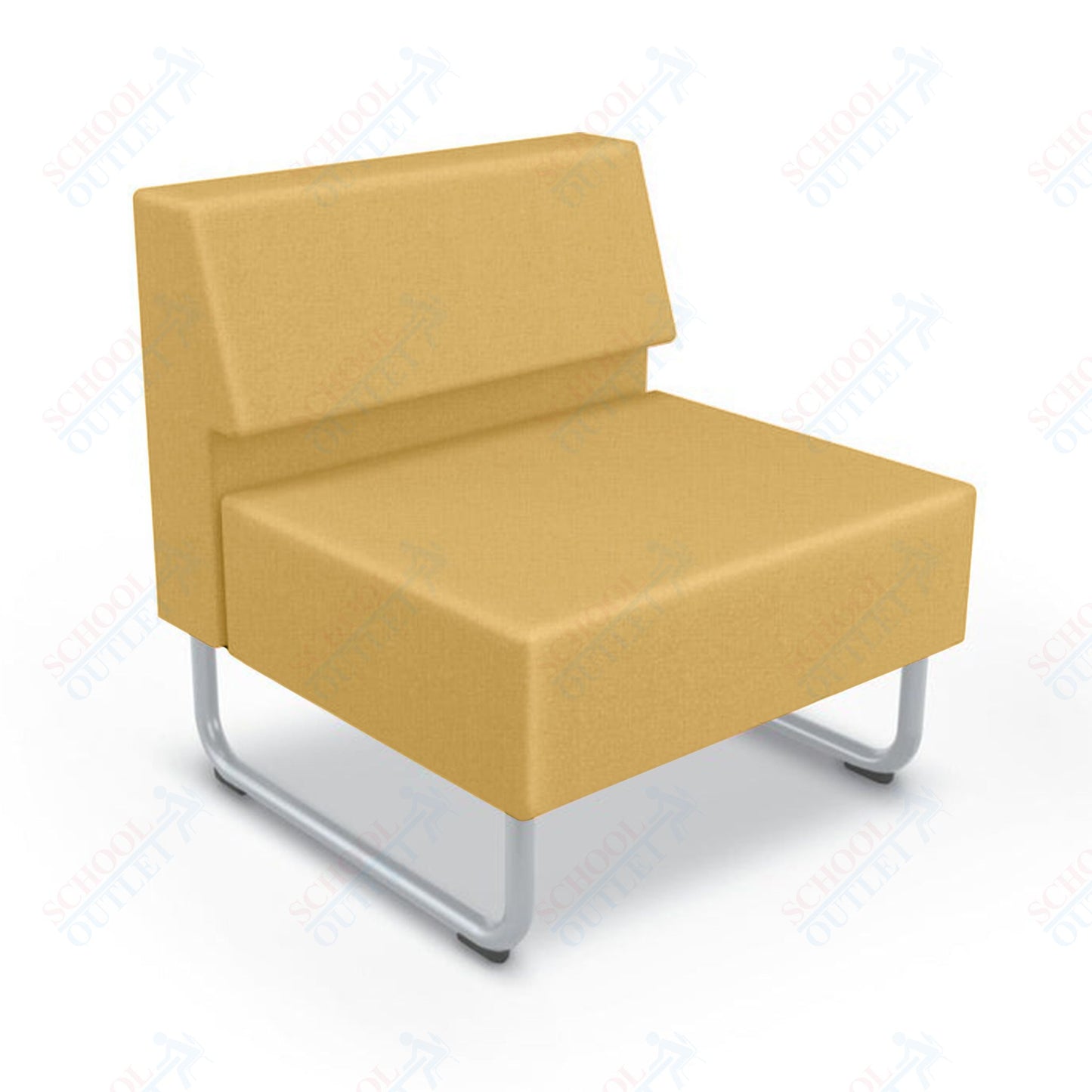 Mooreco Akt Soft Seating Lounge Chair - Armless - Grade 02 Fabric and Powder Coated Sled Legs