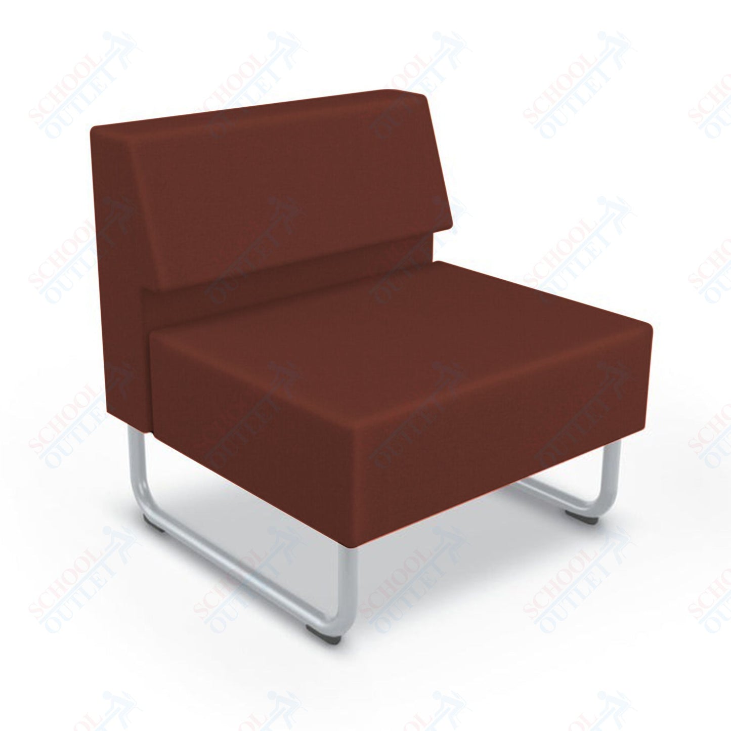 Mooreco Akt Soft Seating Lounge Chair - Armless - Grade 02 Fabric and Powder Coated Sled Legs