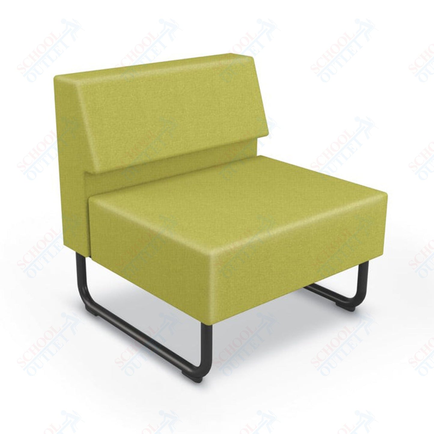Mooreco Akt Soft Seating Lounge Chair - Armless - Grade 02 Fabric and Powder Coated Sled Legs