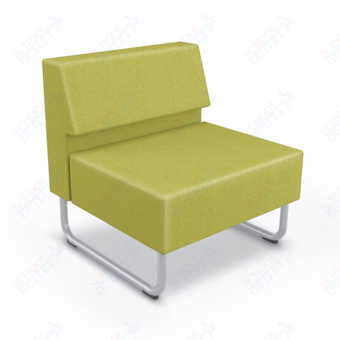 Mooreco Akt Soft Seating Lounge Chair - Armless - Grade 02 Fabric and Powder Coated Sled Legs