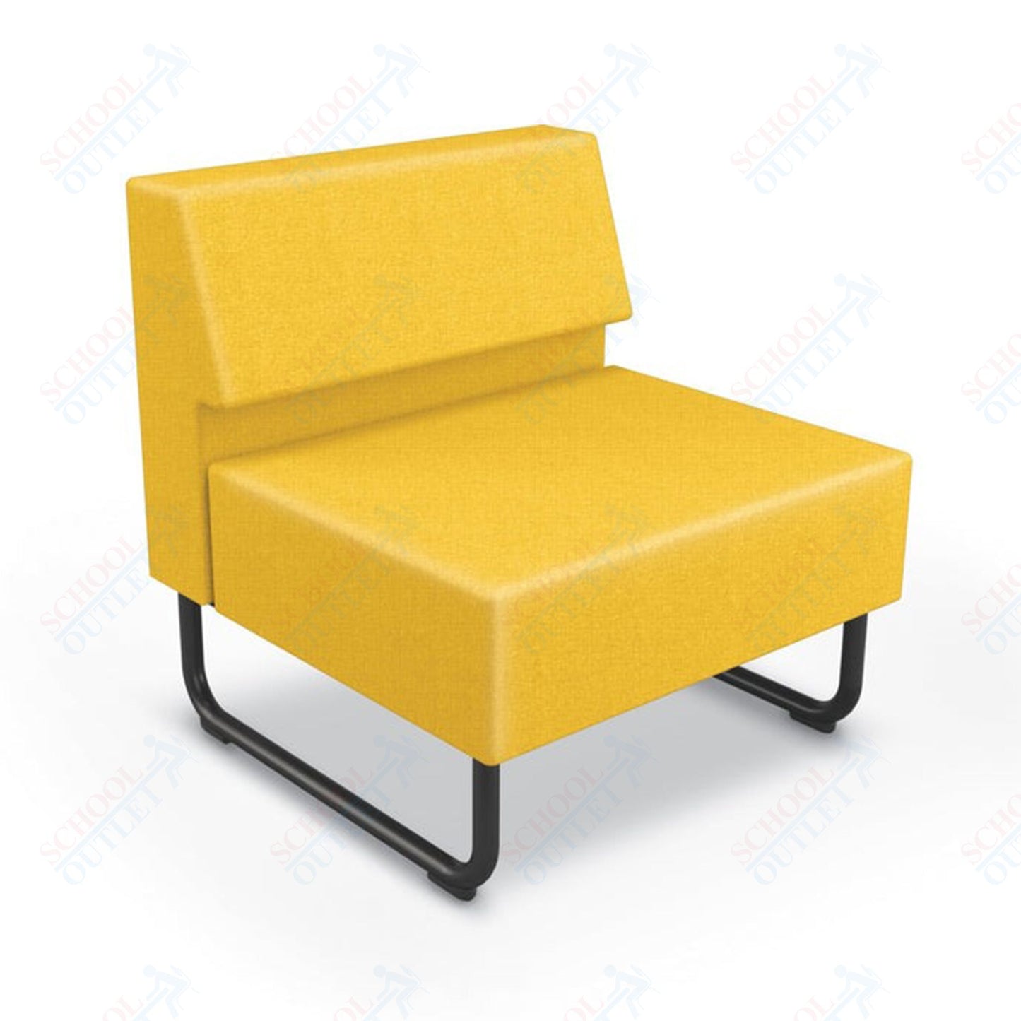 Mooreco Akt Soft Seating Lounge Chair - Armless - Grade 02 Fabric and Powder Coated Sled Legs