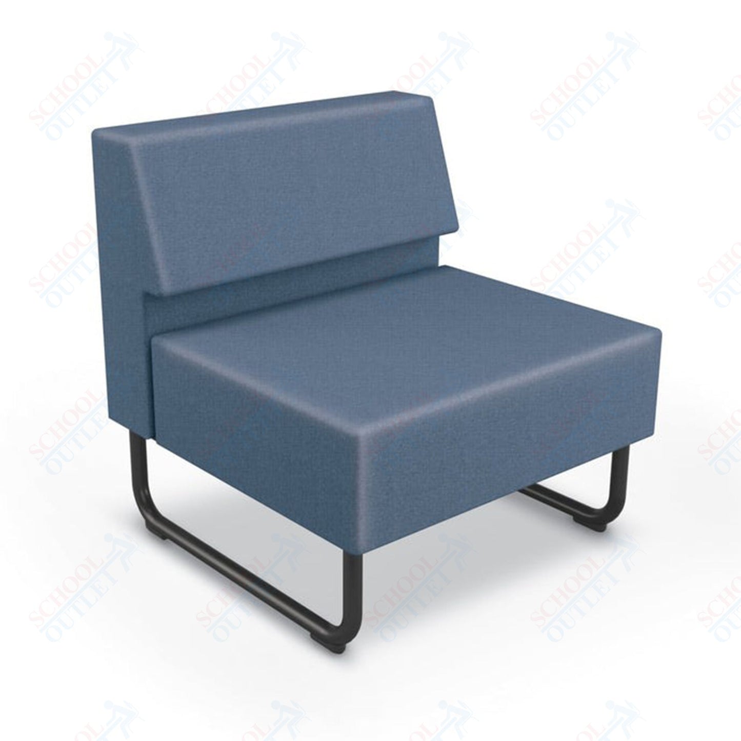Mooreco Akt Soft Seating Lounge Chair - Armless - Grade 02 Fabric and Powder Coated Sled Legs