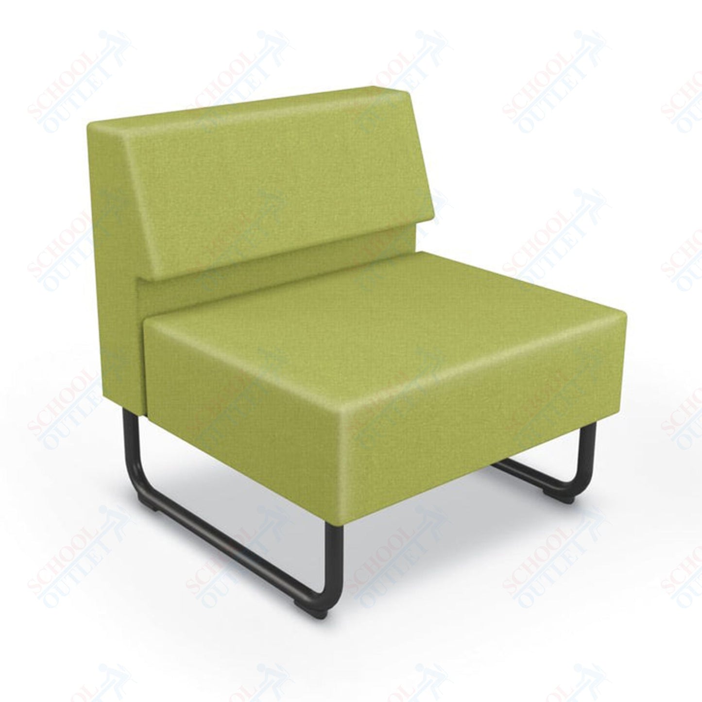 Mooreco Akt Soft Seating Lounge Chair - Armless - Grade 02 Fabric and Powder Coated Sled Legs
