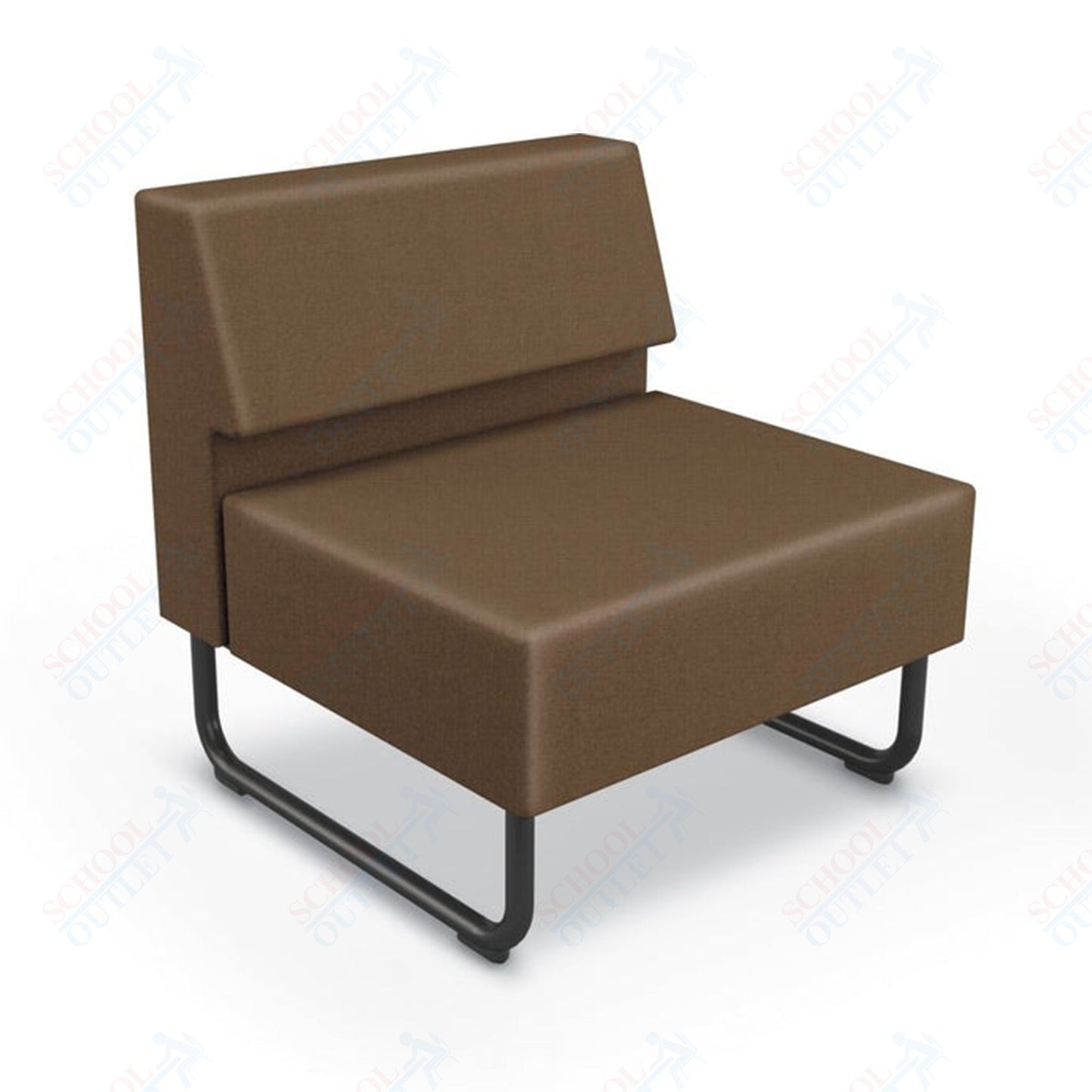 Mooreco Akt Soft Seating Lounge Chair - Armless - Grade 02 Fabric and Powder Coated Sled Legs