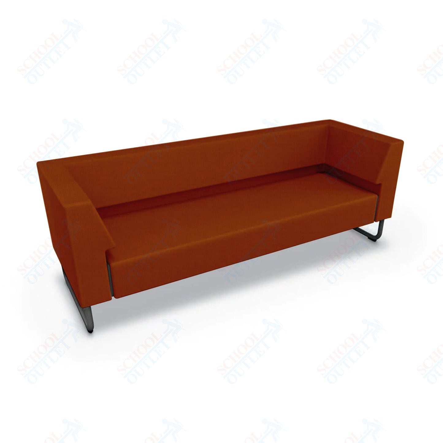 Mooreco Akt Soft Seating Lounge Sofa - Armless - Grade 02 Fabric and Powder Coated Sled Legs