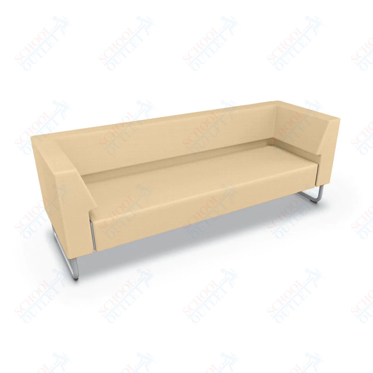 Mooreco Akt Soft Seating Lounge Sofa - Armless - Grade 02 Fabric and Powder Coated Sled Legs