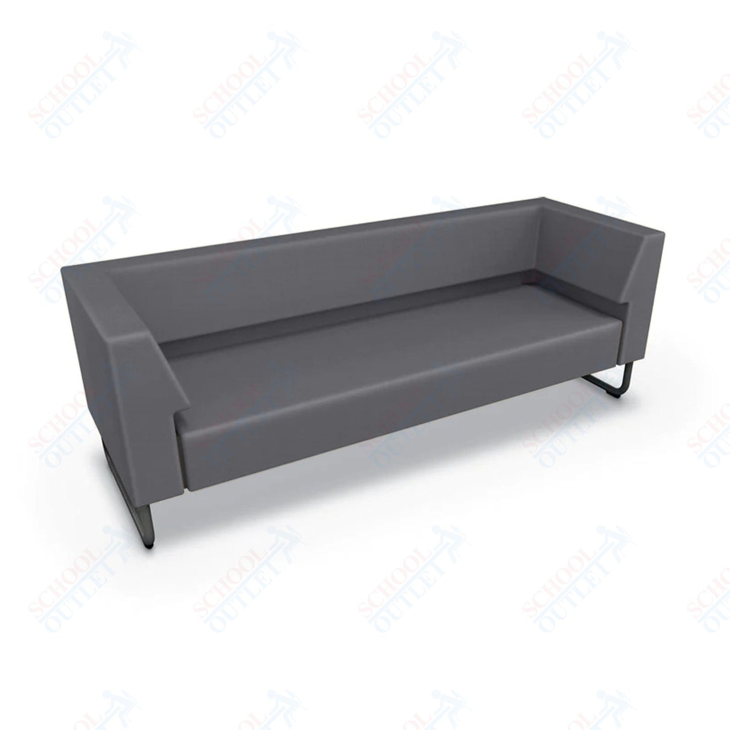 Mooreco Akt Soft Seating Lounge Sofa - Armless - Grade 02 Fabric and Powder Coated Sled Legs