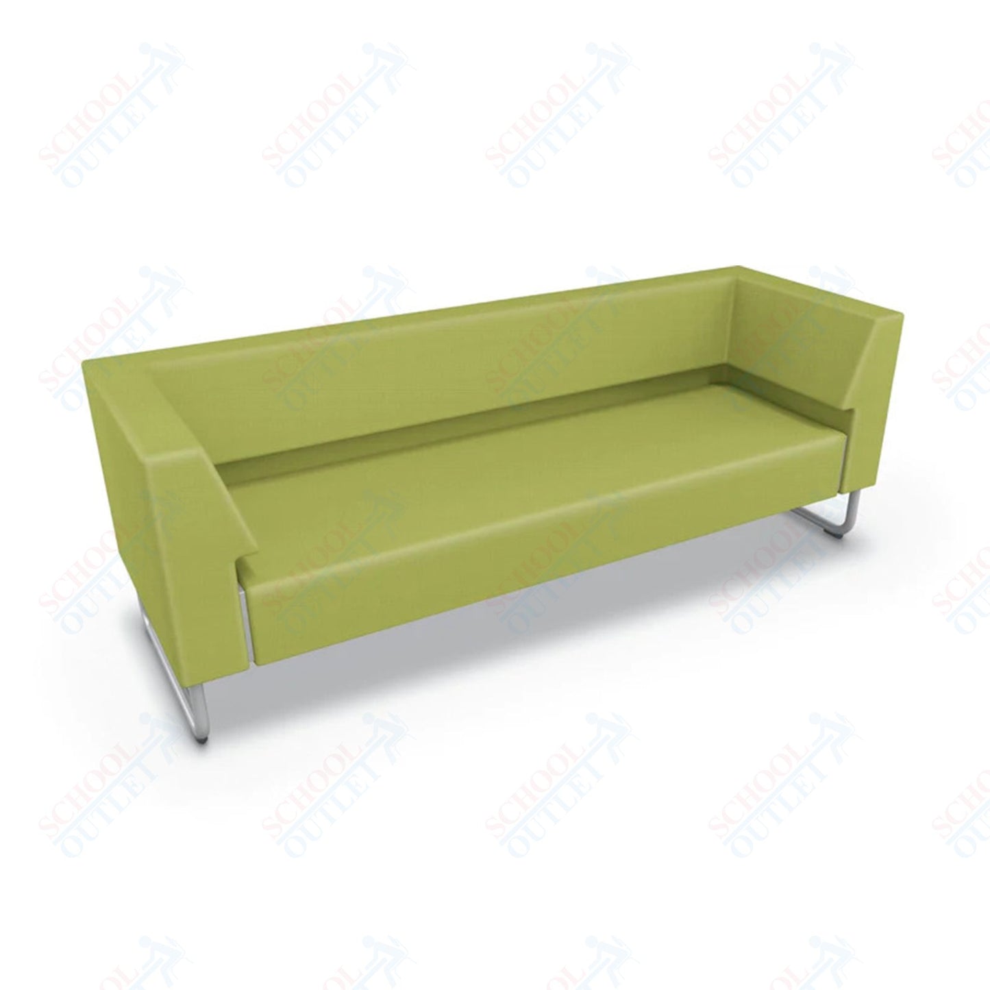 Mooreco Akt Soft Seating Lounge Sofa - Armless - Grade 02 Fabric and Powder Coated Sled Legs