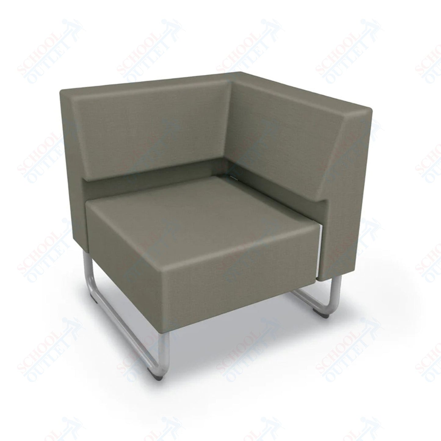 Mooreco Akt Soft Seating Lounge Corner Chair - Grade 02 Fabric and Powder Coated Sled Legs