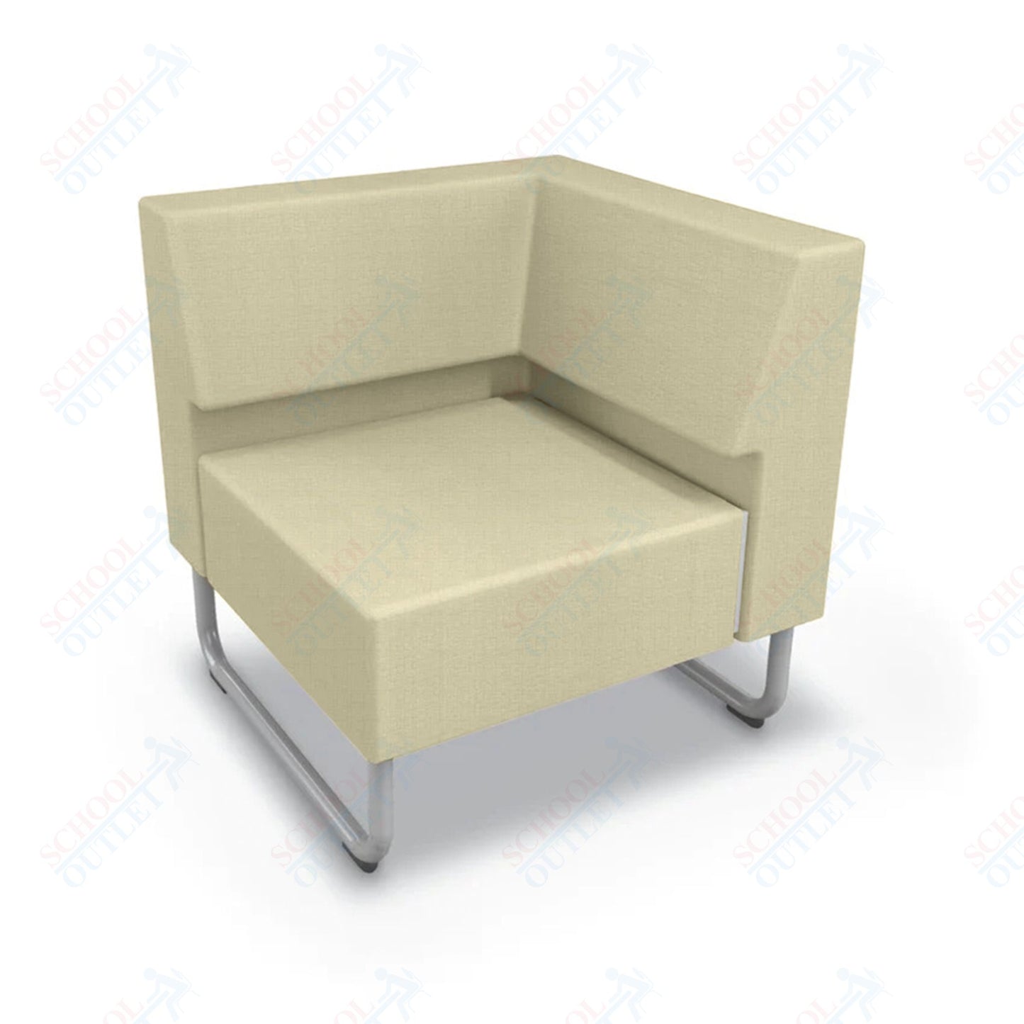 Mooreco Akt Soft Seating Lounge Corner Chair - Grade 02 Fabric and Powder Coated Sled Legs