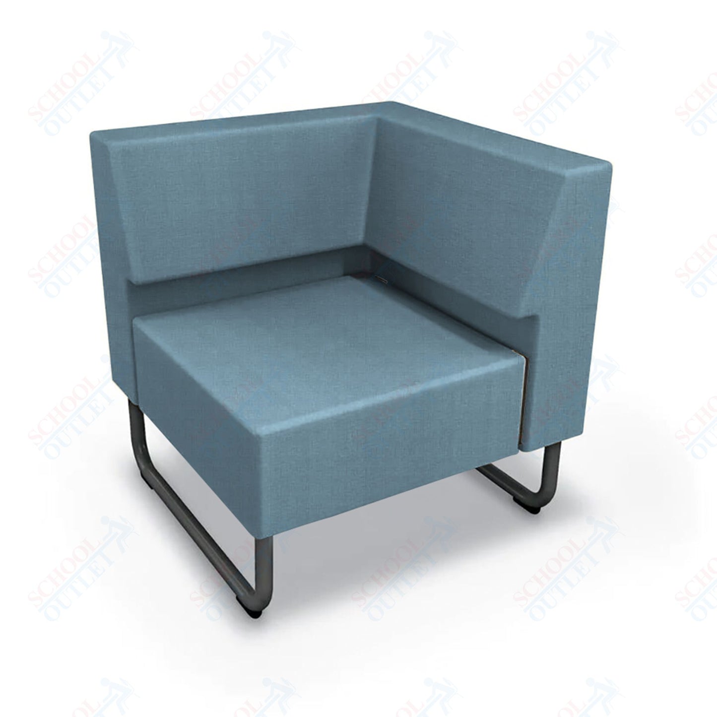Mooreco Akt Soft Seating Lounge Corner Chair - Grade 02 Fabric and Powder Coated Sled Legs