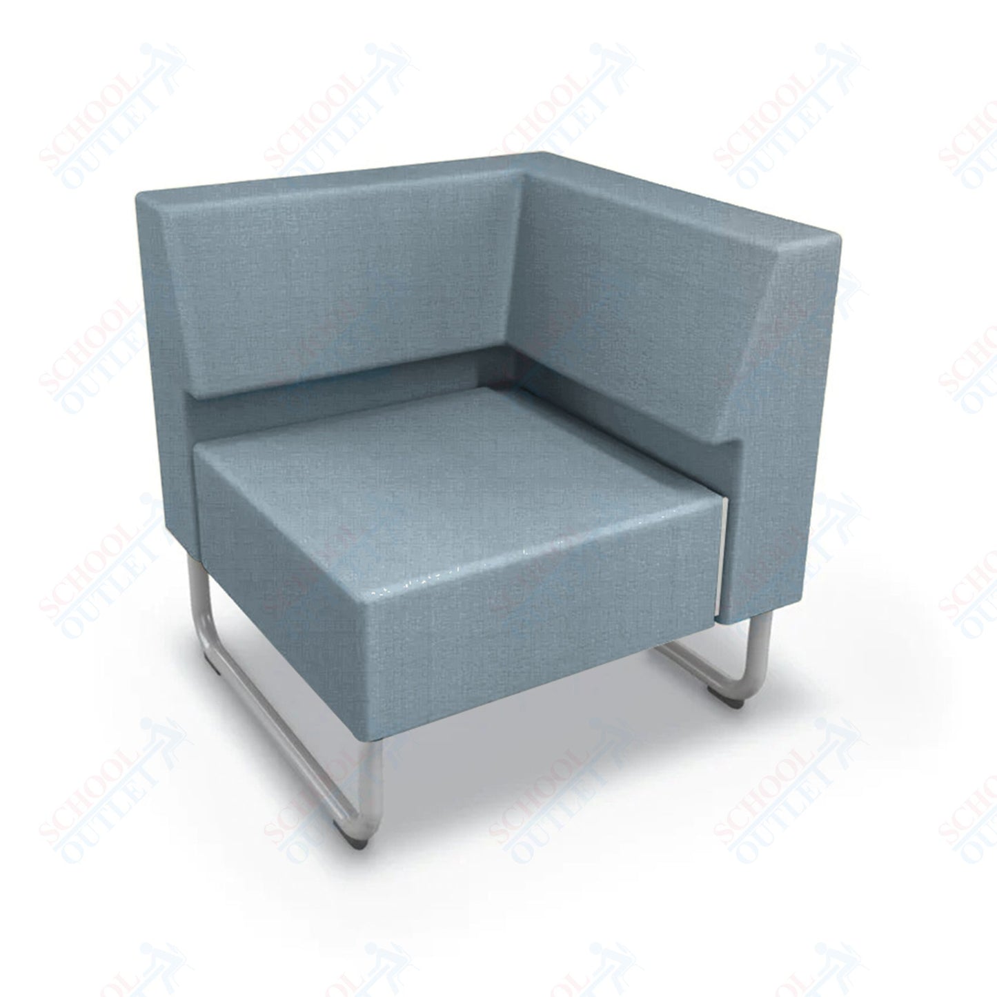 Mooreco Akt Soft Seating Lounge Corner Chair - Grade 02 Fabric and Powder Coated Sled Legs