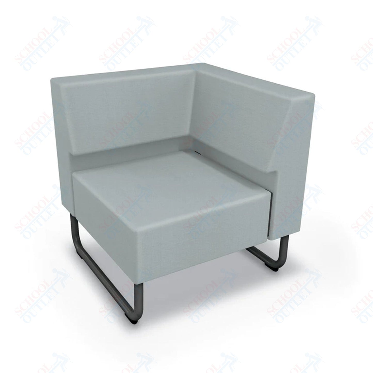 Mooreco Akt Soft Seating Lounge Corner Chair - Grade 02 Fabric and Powder Coated Sled Legs