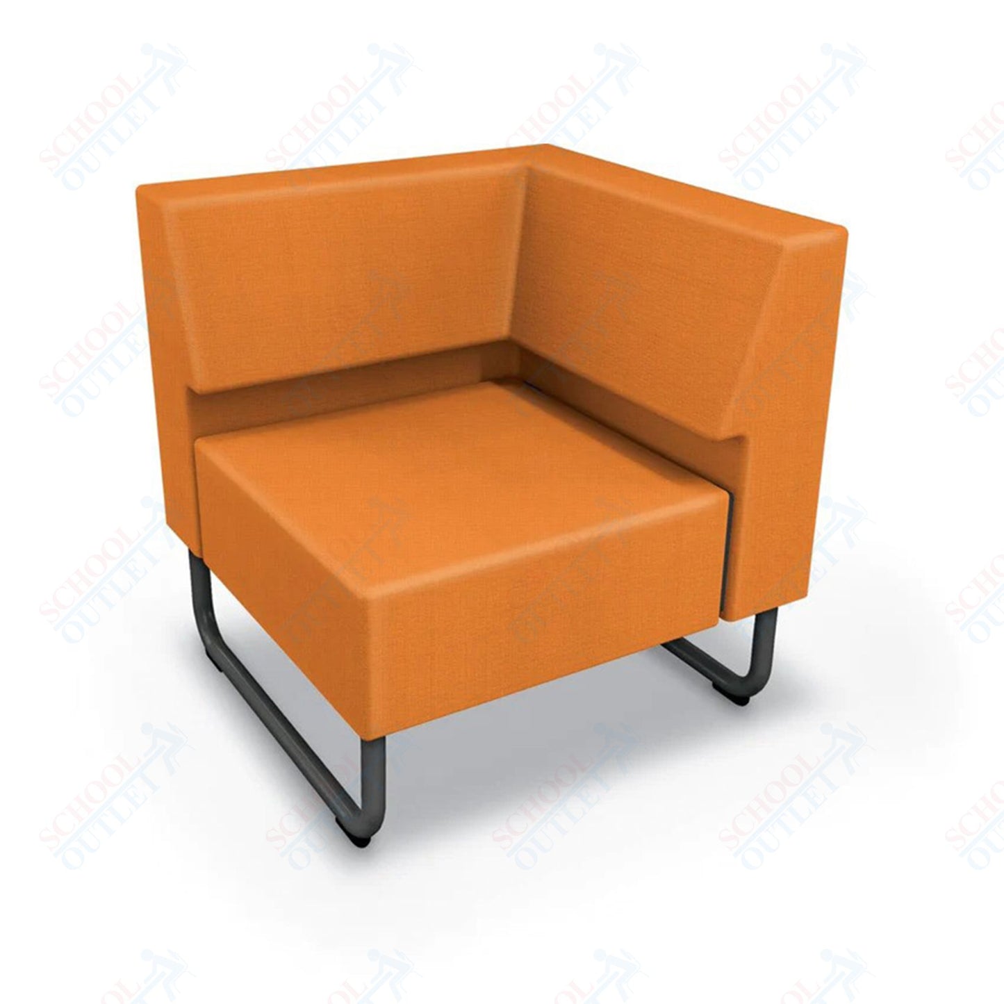 Mooreco Akt Soft Seating Lounge Corner Chair - Grade 02 Fabric and Powder Coated Sled Legs