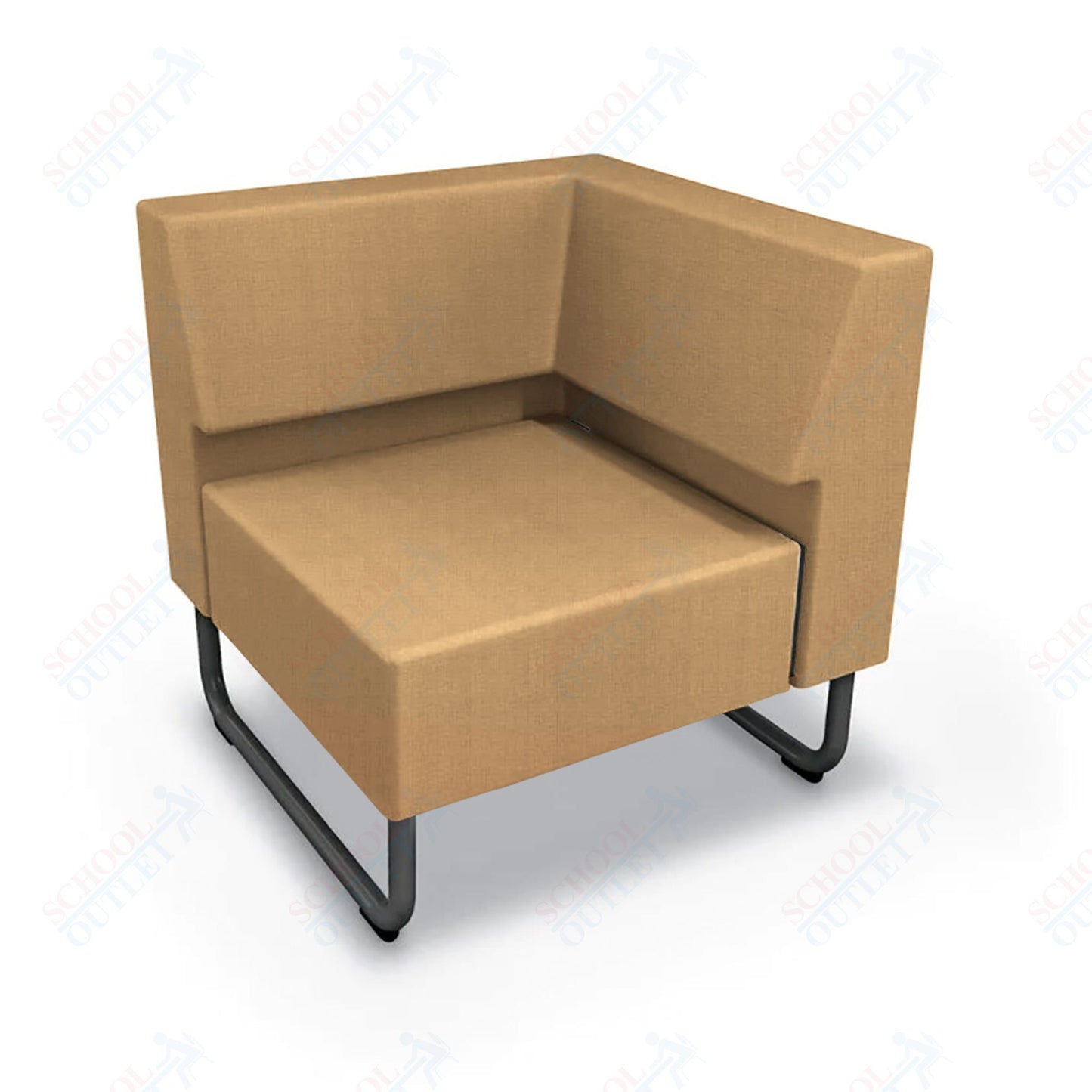 Mooreco Akt Soft Seating Lounge Corner Chair - Grade 02 Fabric and Powder Coated Sled Legs