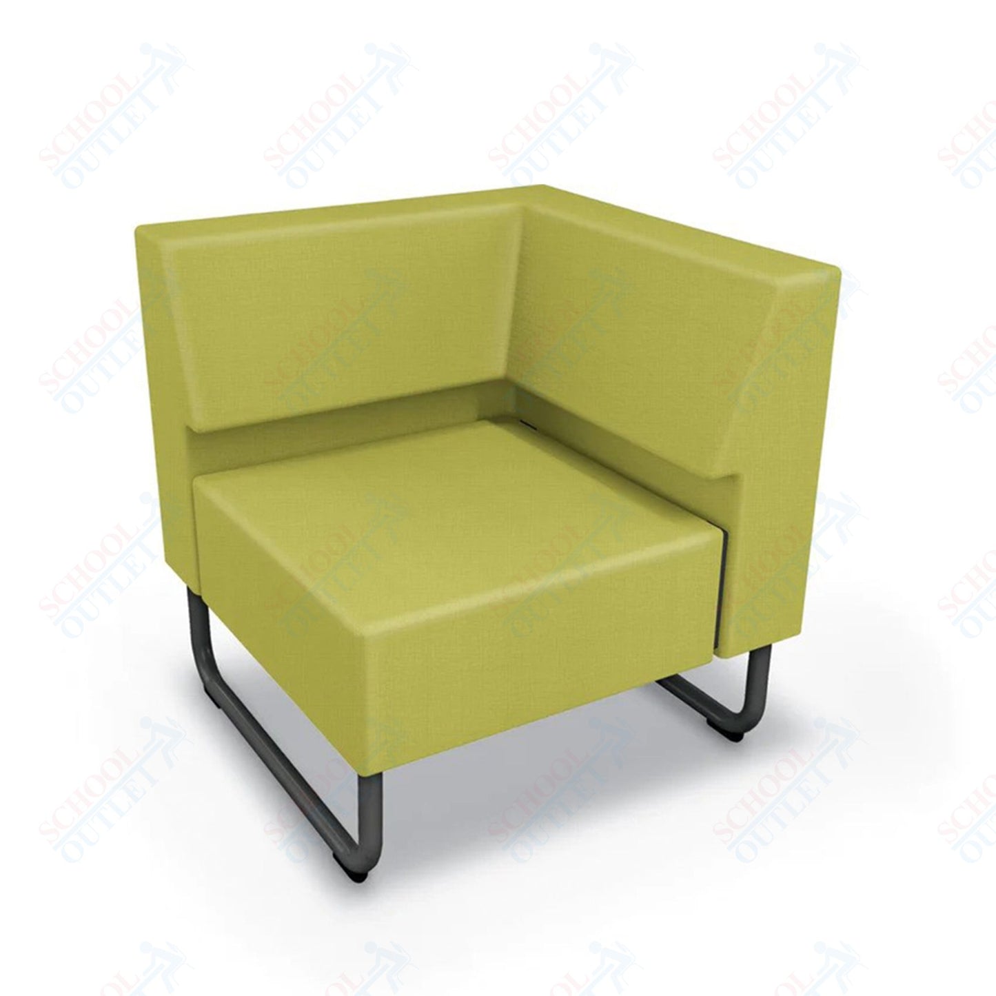 Mooreco Akt Soft Seating Lounge Corner Chair - Grade 02 Fabric and Powder Coated Sled Legs