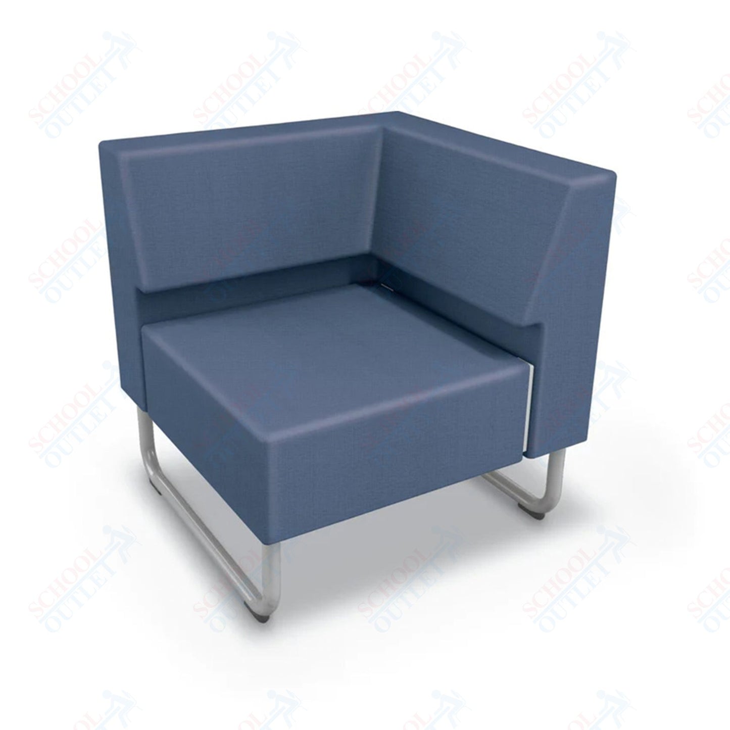Mooreco Akt Soft Seating Lounge Corner Chair - Grade 02 Fabric and Powder Coated Sled Legs