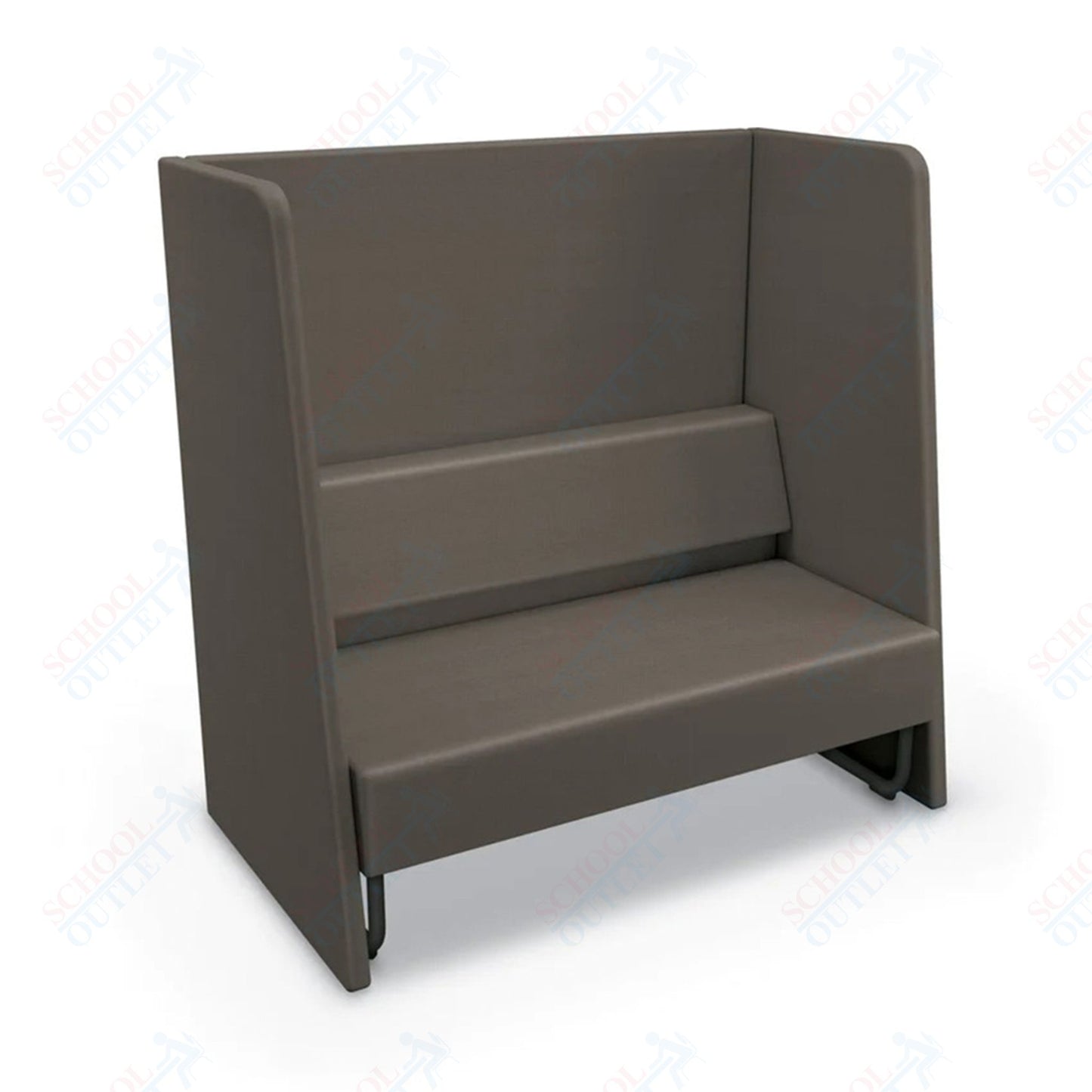 Mooreco Akt Soft Seating Lounge High Back Loveseat - Grade 02 Fabric and Powder Coated Sled Legs