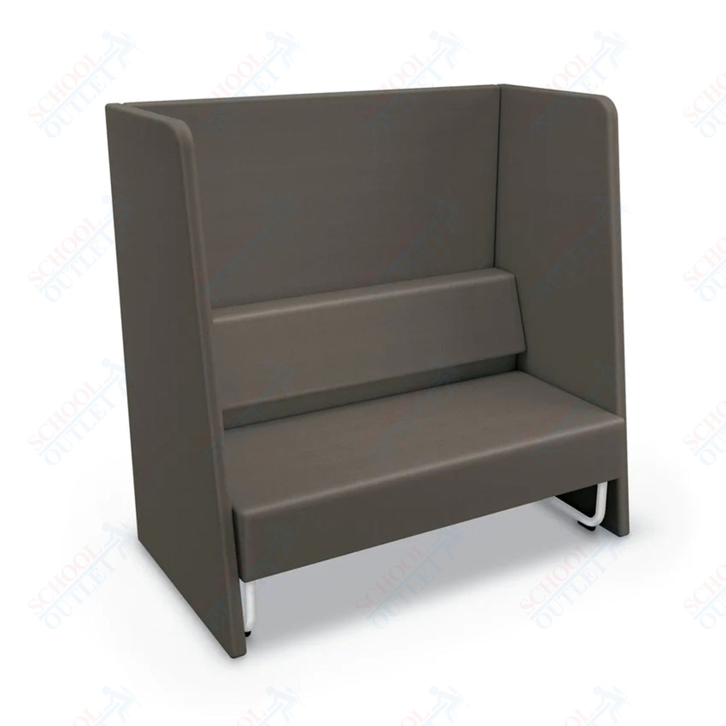 Mooreco Akt Soft Seating Lounge High Back Loveseat - Grade 02 Fabric and Powder Coated Sled Legs