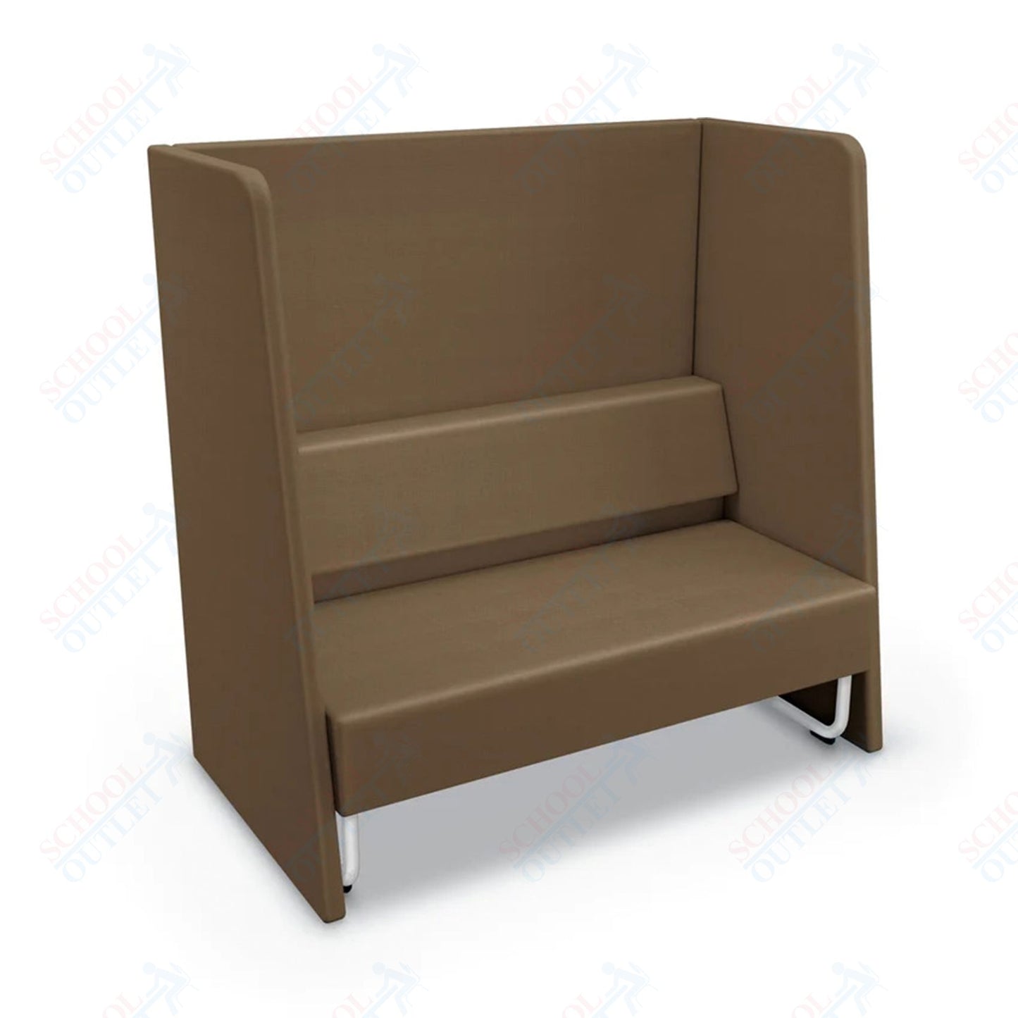 Mooreco Akt Soft Seating Lounge High Back Loveseat - Grade 02 Fabric and Powder Coated Sled Legs