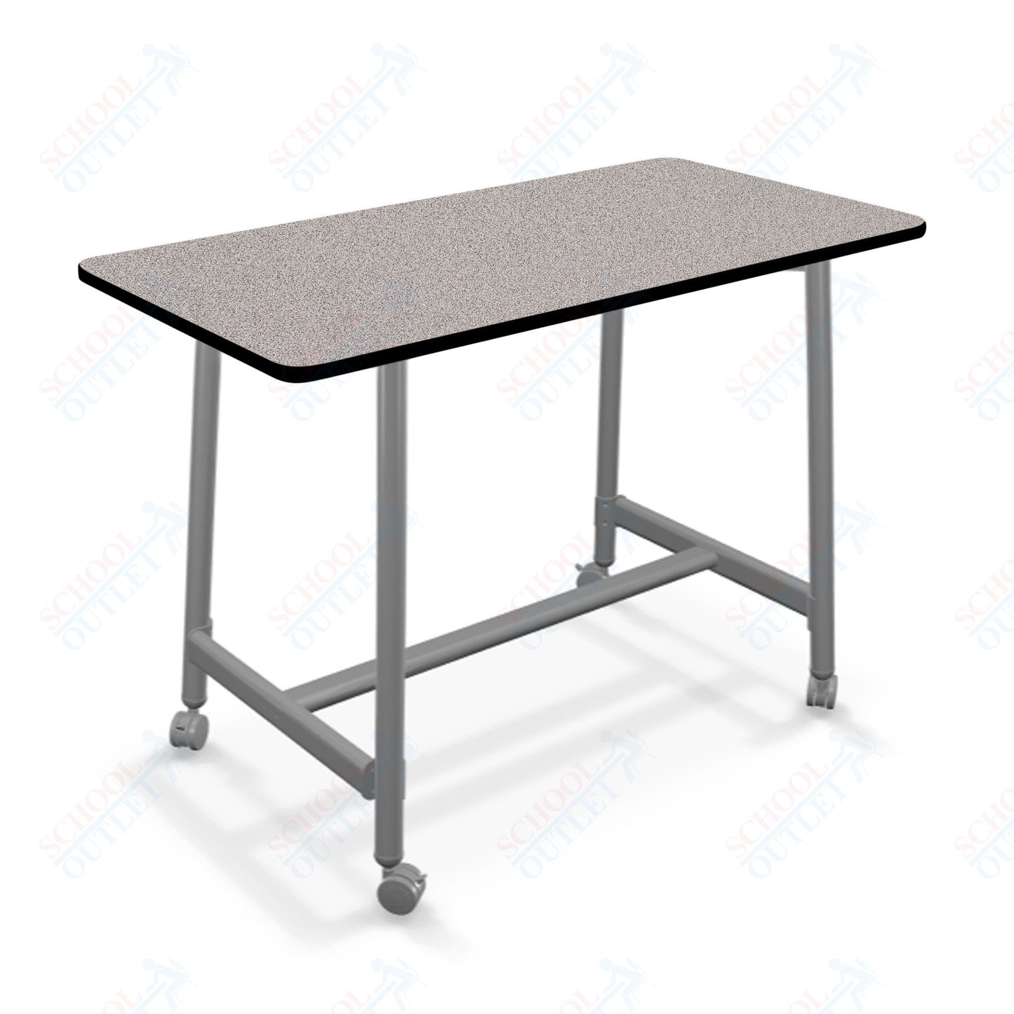 Mooreco Akt Table – 30"D x 60"W Rectangle, Laminate or Butcher Block Top, Fixed Height Available in 29"H, 36"H, or 42"H - SchoolOutlet