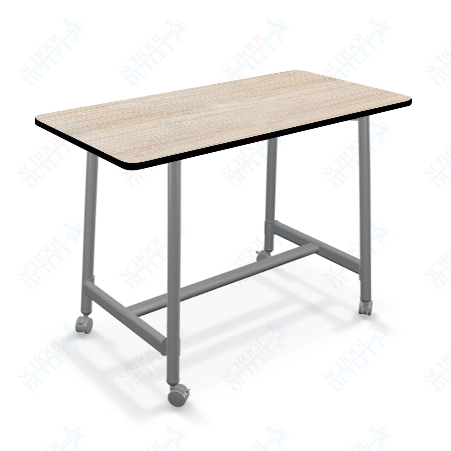 Mooreco Akt Table – 30"D x 60"W Rectangle, Laminate or Butcher Block Top, Fixed Height Available in 29"H, 36"H, or 42"H