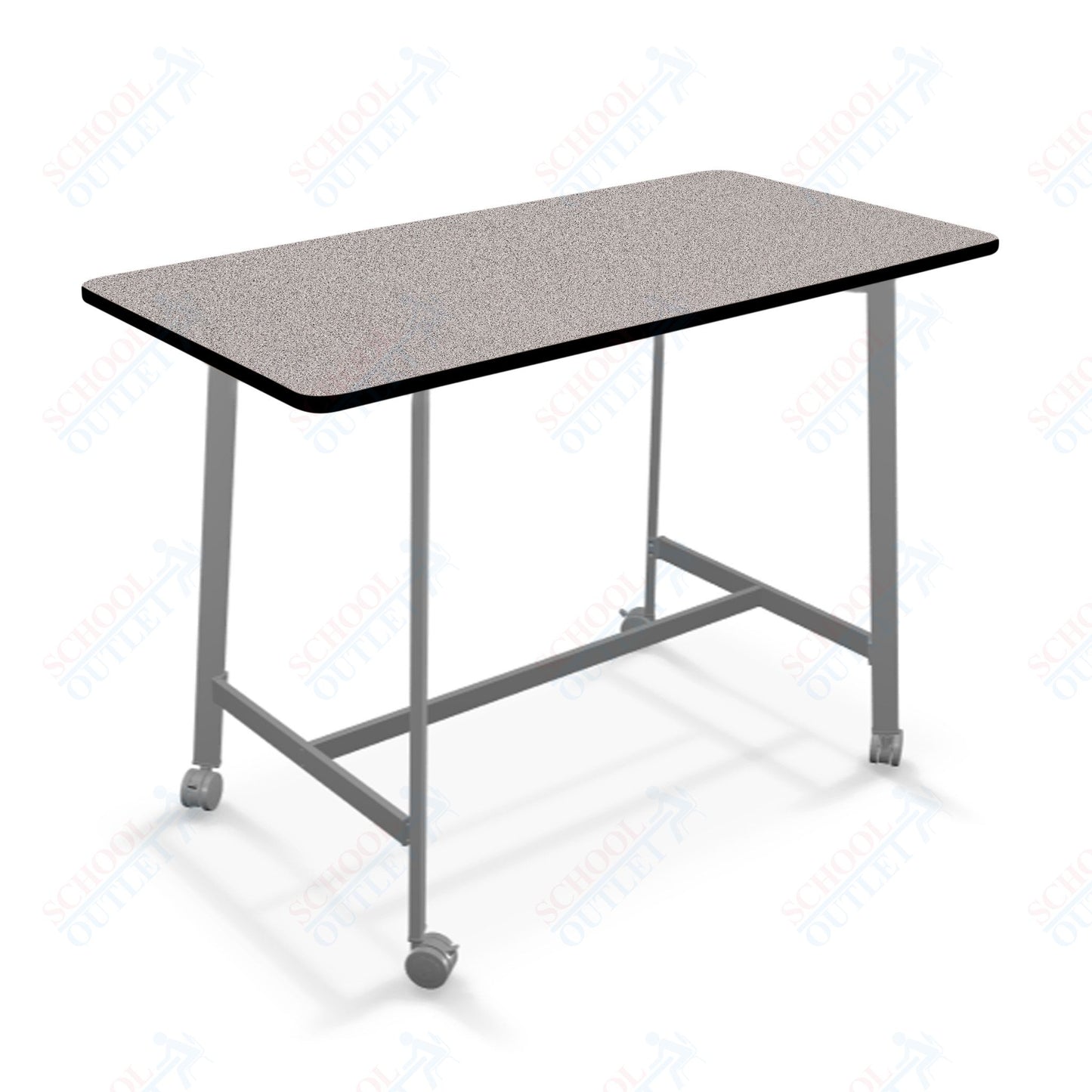 Mooreco Akt Table – 30"D x 60"W Rectangle, Laminate or Butcher Block Top, Fixed Height Available in 29"H, 36"H, or 42"H